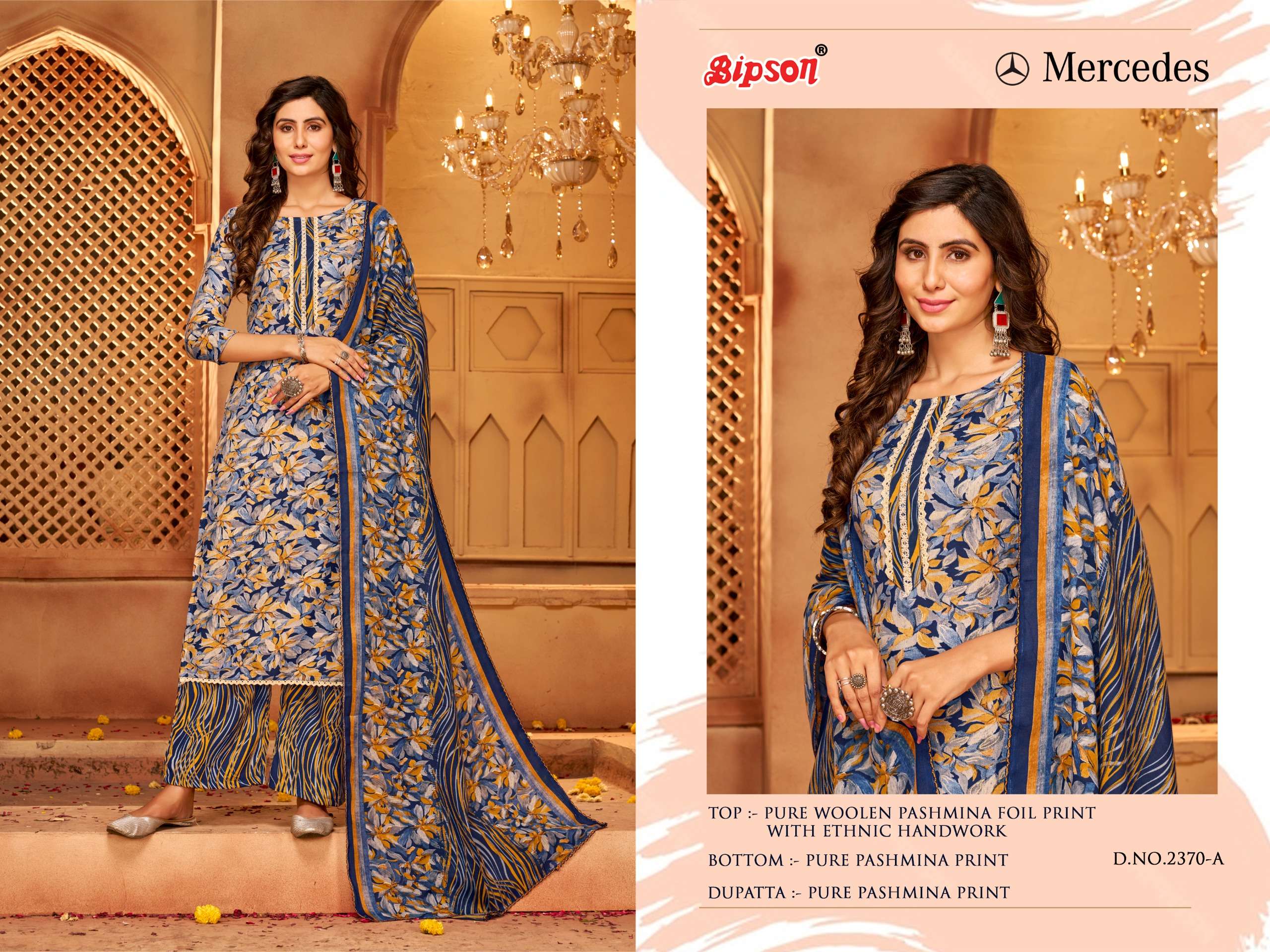 Bipson MERCEDES  2370 pashmina elegant salwar suit catalog