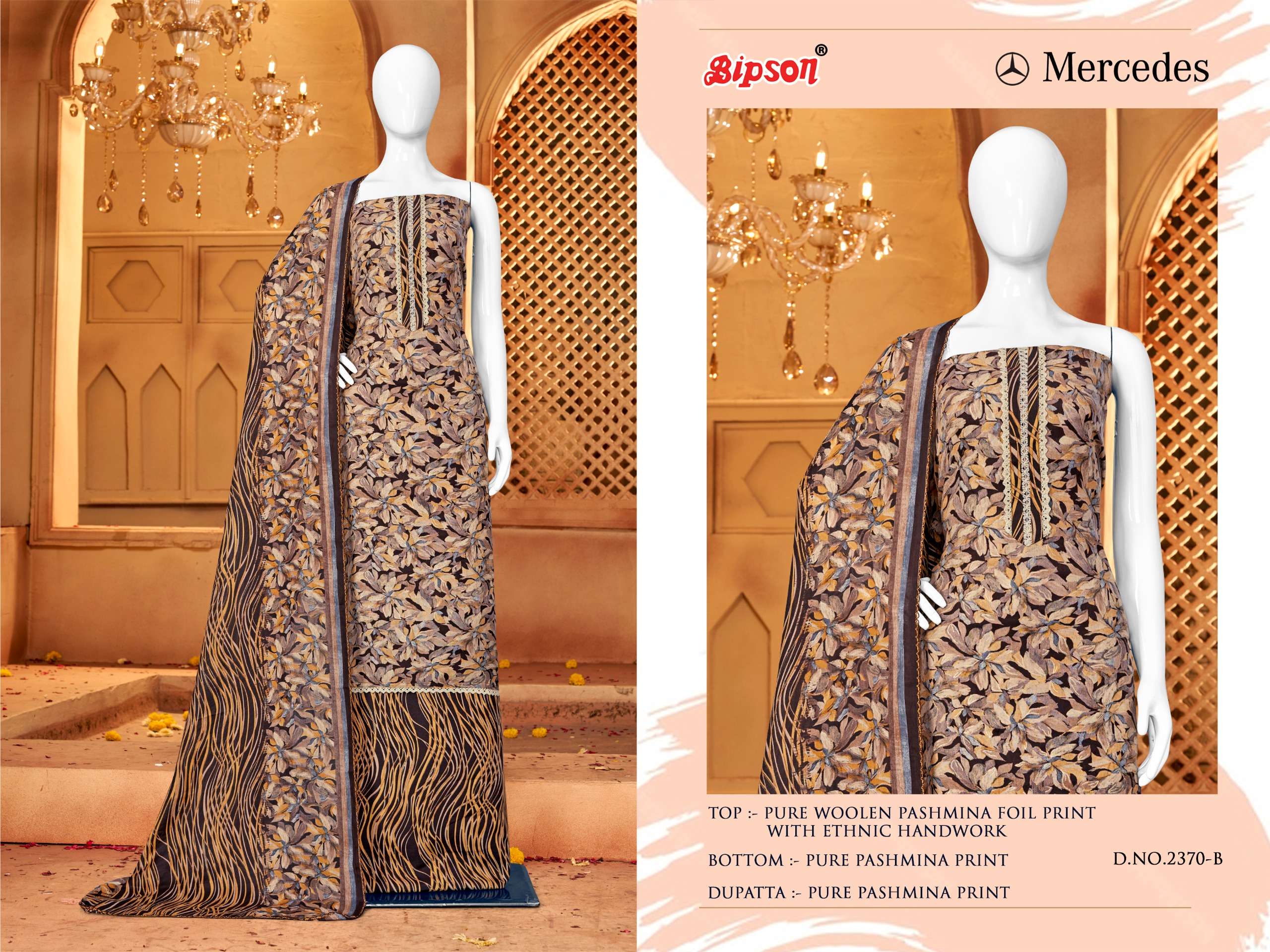 Bipson MERCEDES  2370 pashmina elegant salwar suit catalog