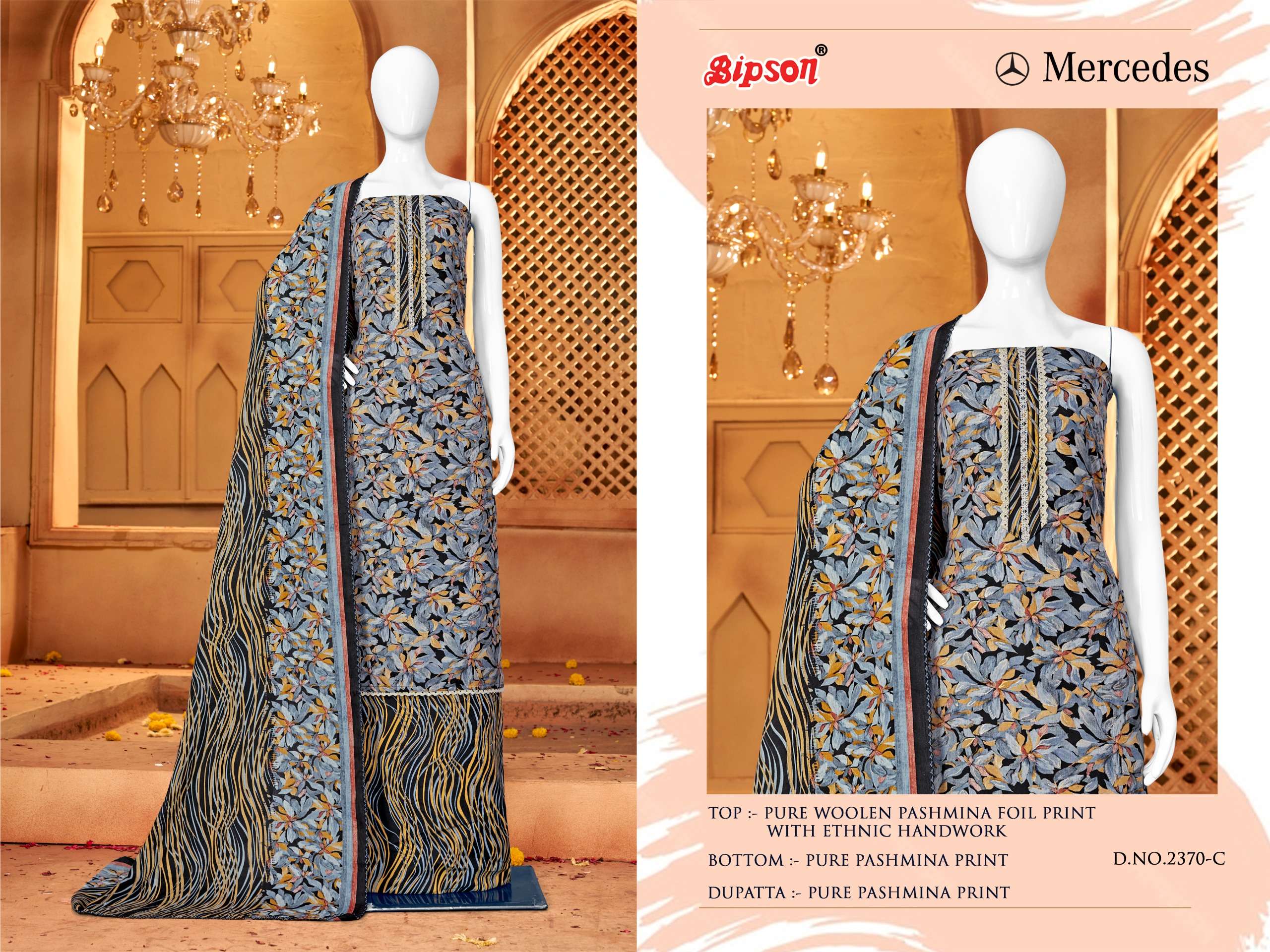 Bipson MERCEDES  2370 pashmina elegant salwar suit catalog