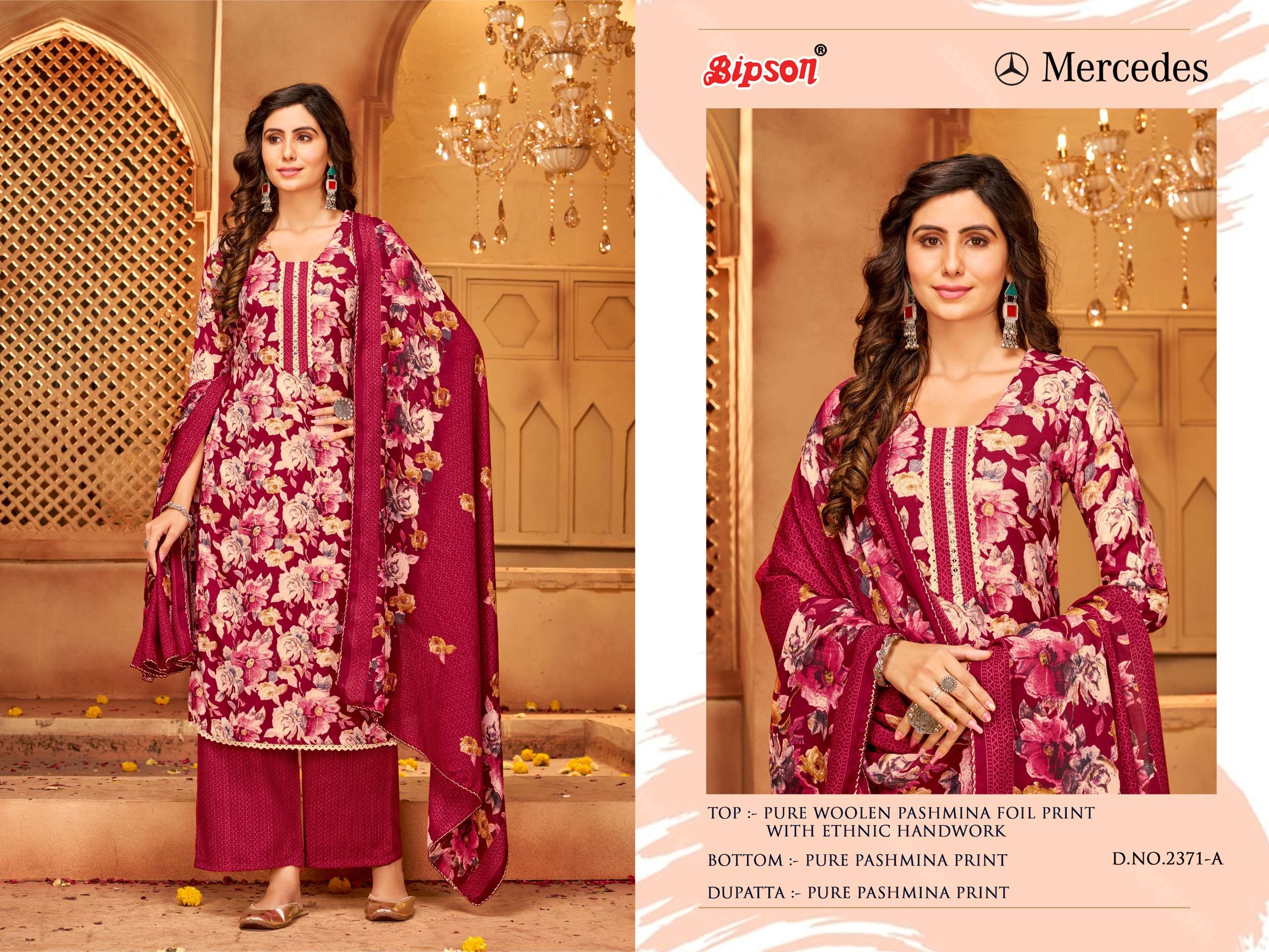 bipson mercedes 2371 woollen pashmina catchy look salwar suit catalog