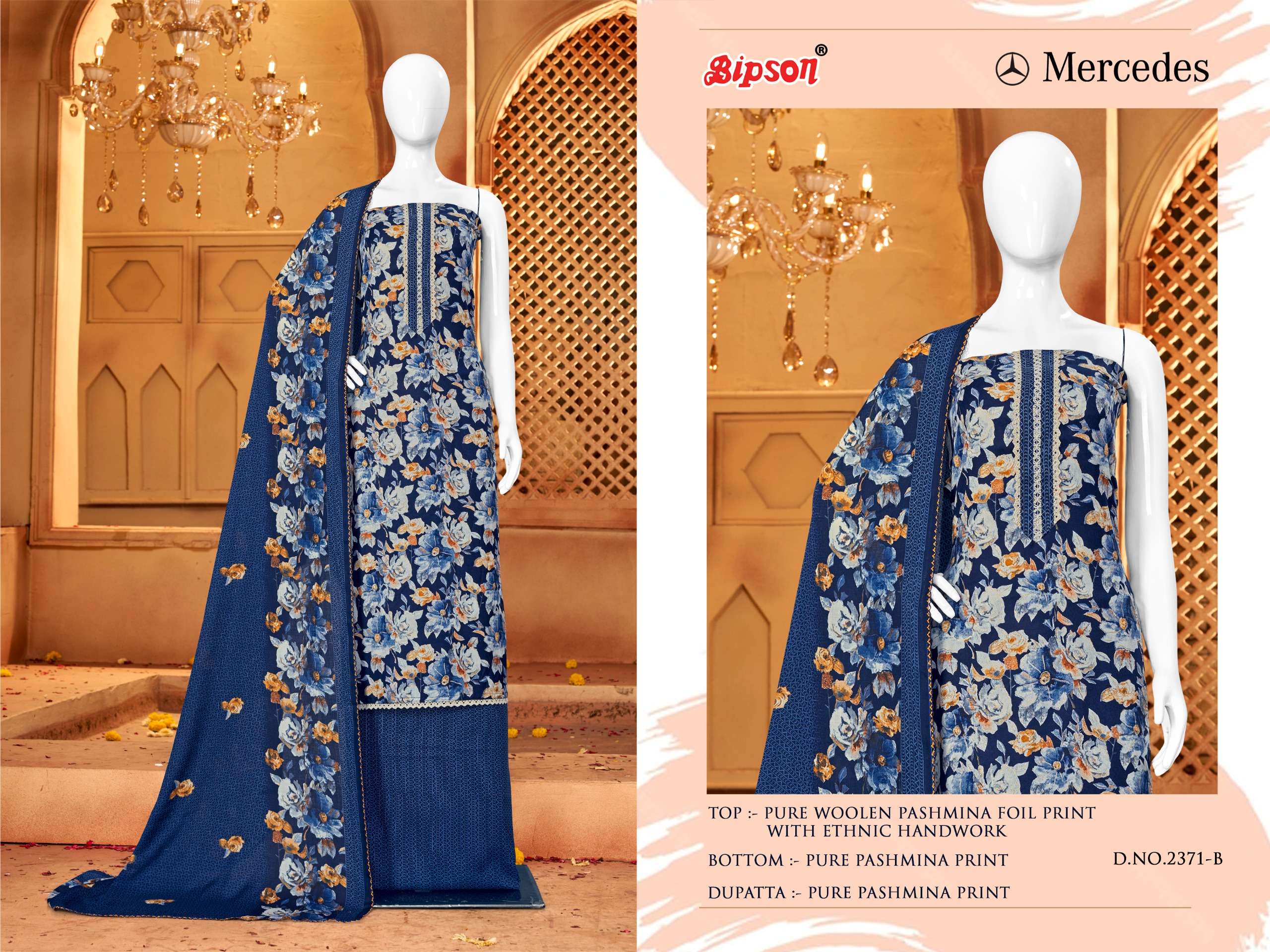 bipson mercedes 2371 woollen pashmina catchy look salwar suit catalog