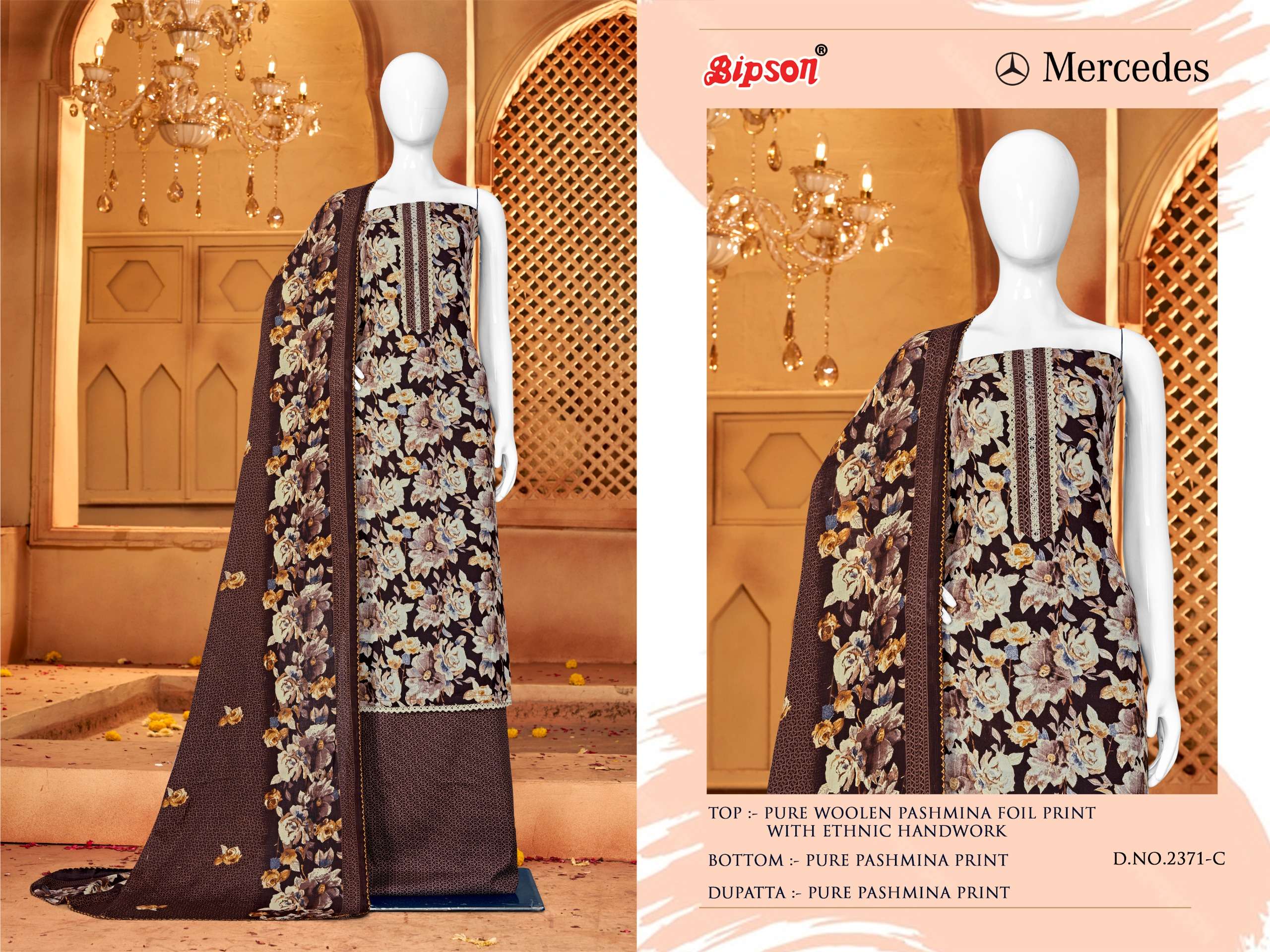 bipson mercedes 2371 woollen pashmina catchy look salwar suit catalog