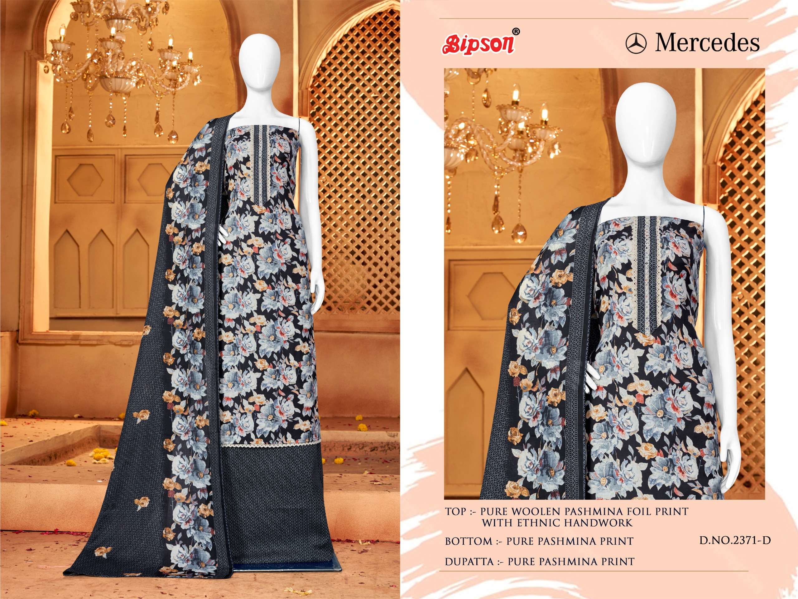 bipson mercedes 2371 woollen pashmina catchy look salwar suit catalog