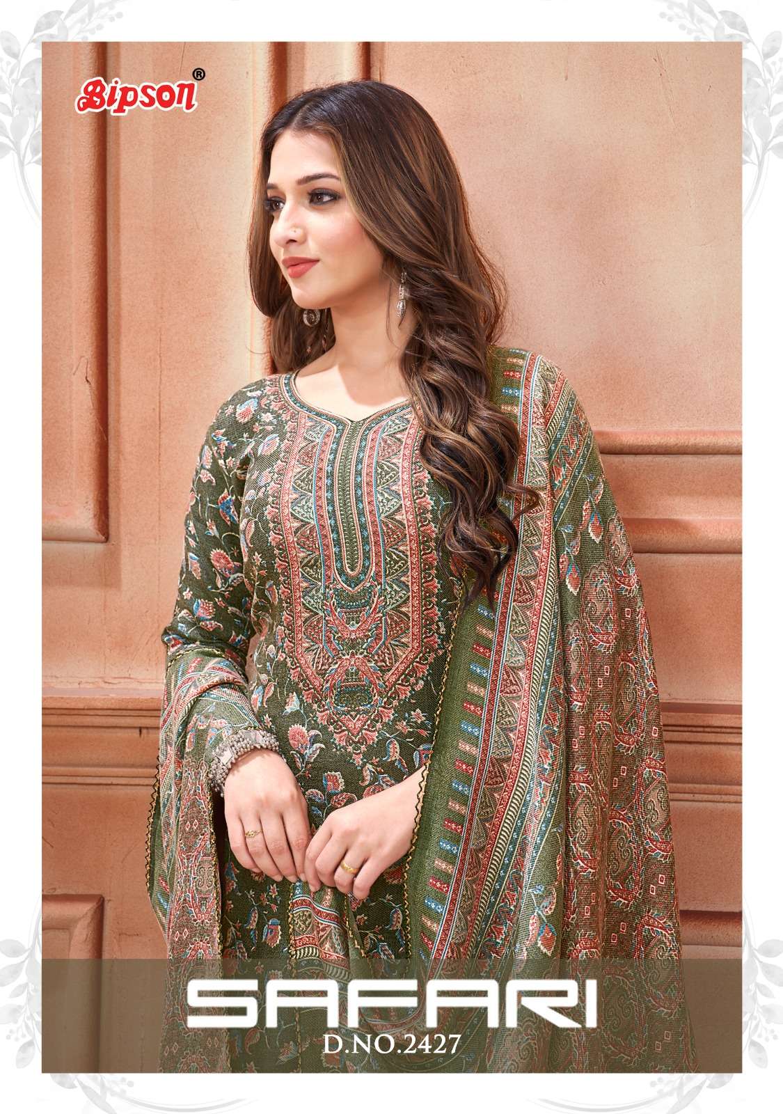 bipson  safari 2427 Pure Woollen Safari Pashmina Print elegant look salwar suit catalog