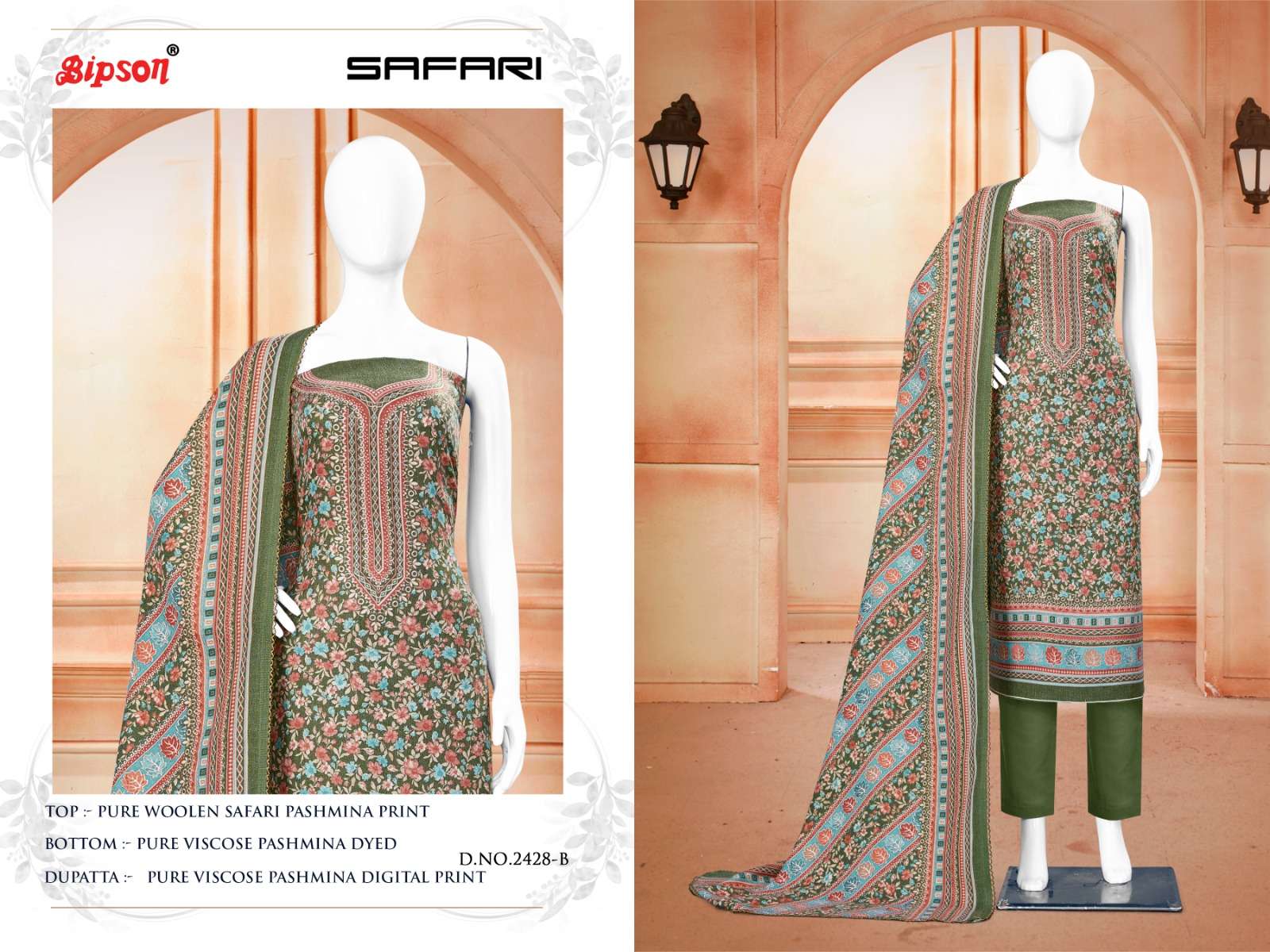 bipson safari 2428 Pure Woollen Safari Pashmina Print  beautiful look salwar suit catalog