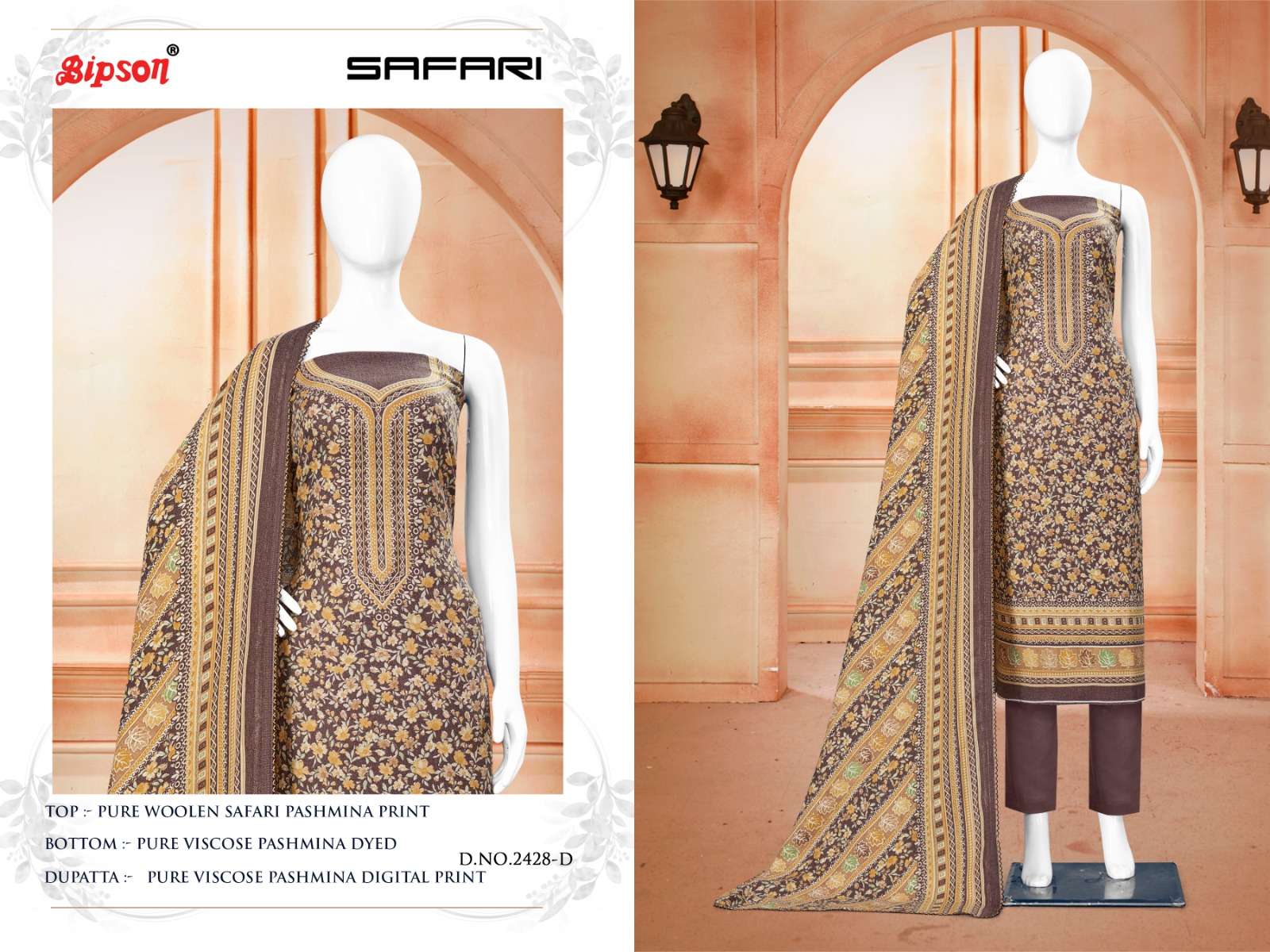 bipson safari 2428 Pure Woollen Safari Pashmina Print  beautiful look salwar suit catalog