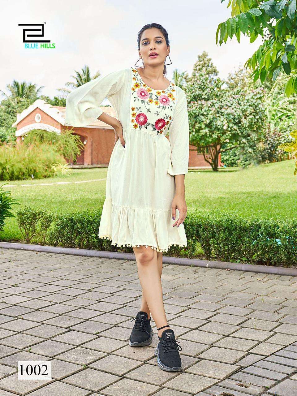 blue hills kiara rayon attrective look kurti catalog