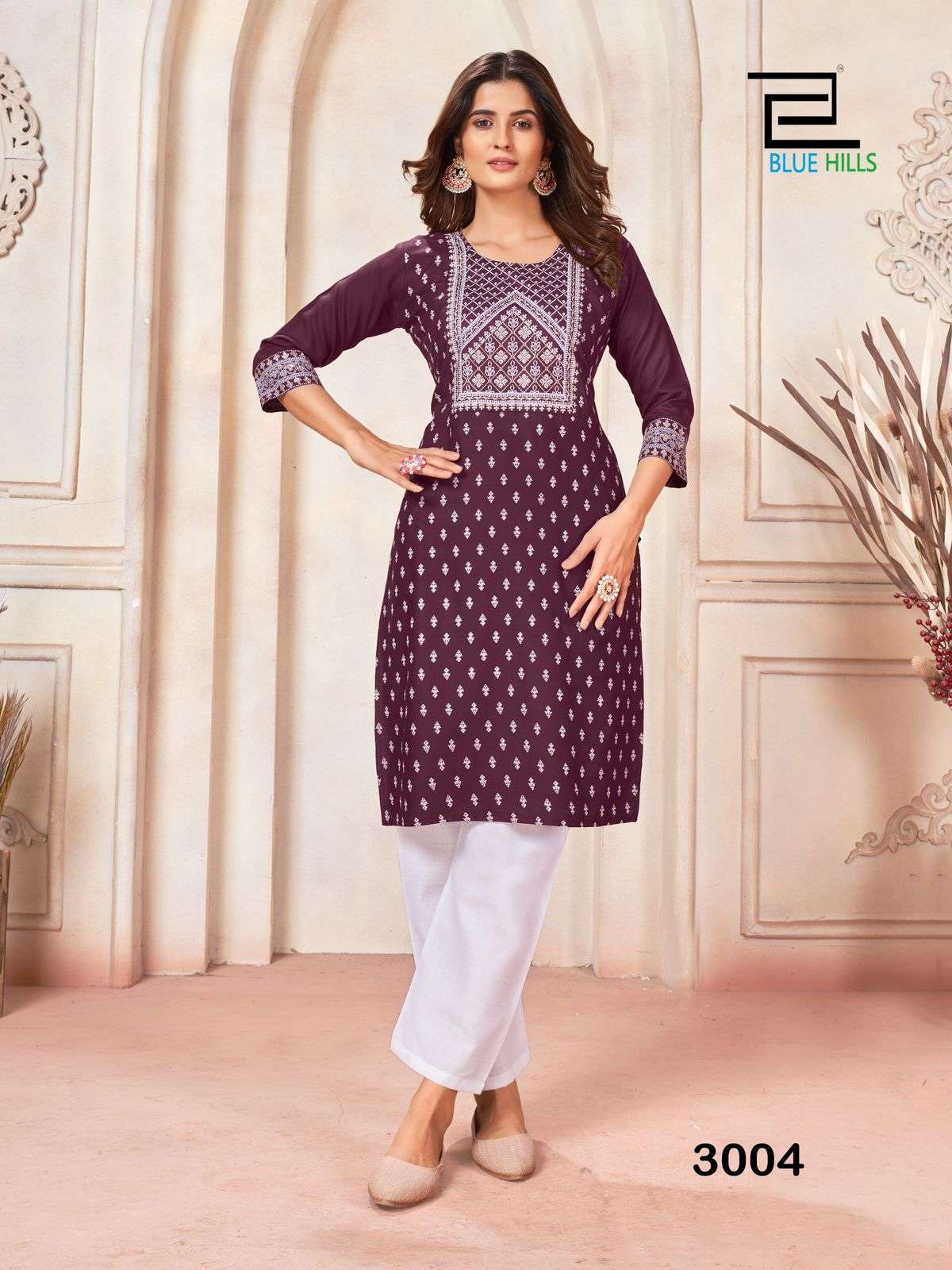 blue hills  Peacock Vol.3 rayon decent look kurti catalog