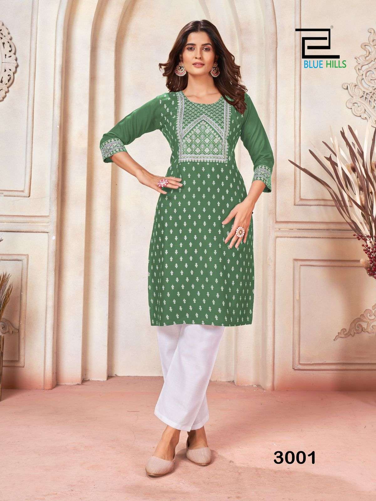 blue hills  Peacock Vol.3 rayon decent look kurti catalog