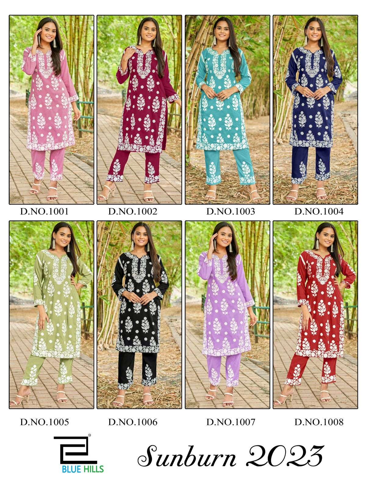 blue hills Sunburn 2023 rayon innovative look kurti with pant catalog