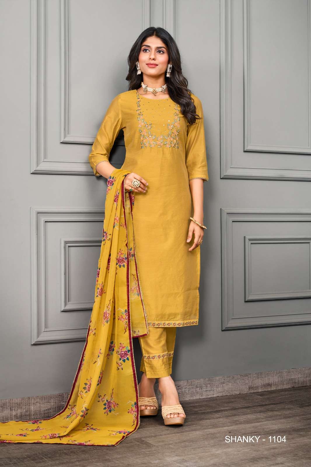 jivora shanky cotton attrective look kurti pant with dupatta cataloug