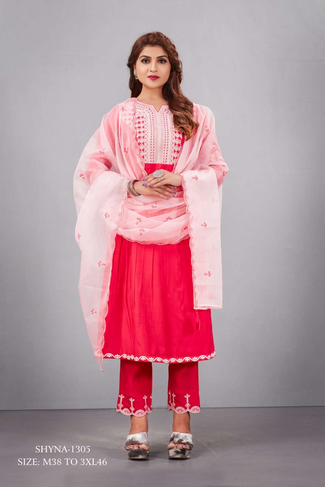 jivora shyna muslin exclusive look kurti pant with dupatta cataloug