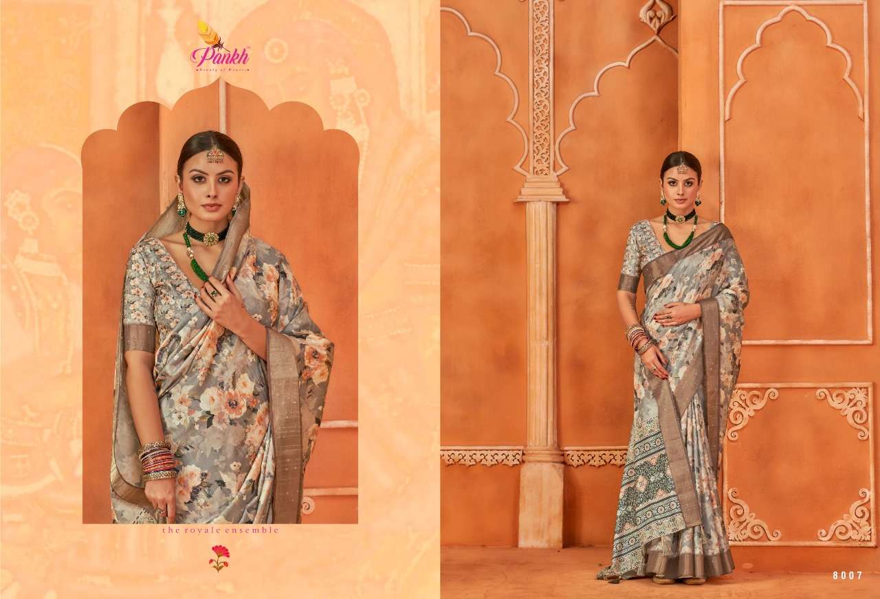 pink lotus pankh sakhi gotta silk innovative look saree catalog