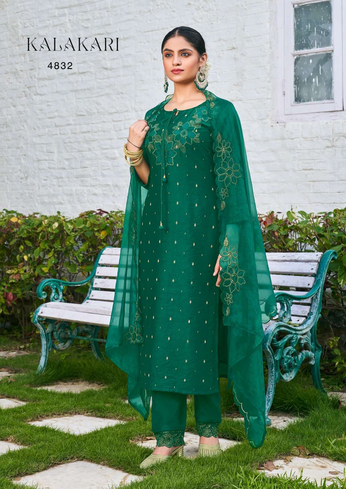 rangoon kalakari viscose jaquard beautiful look kurti pant with dupatta catalog