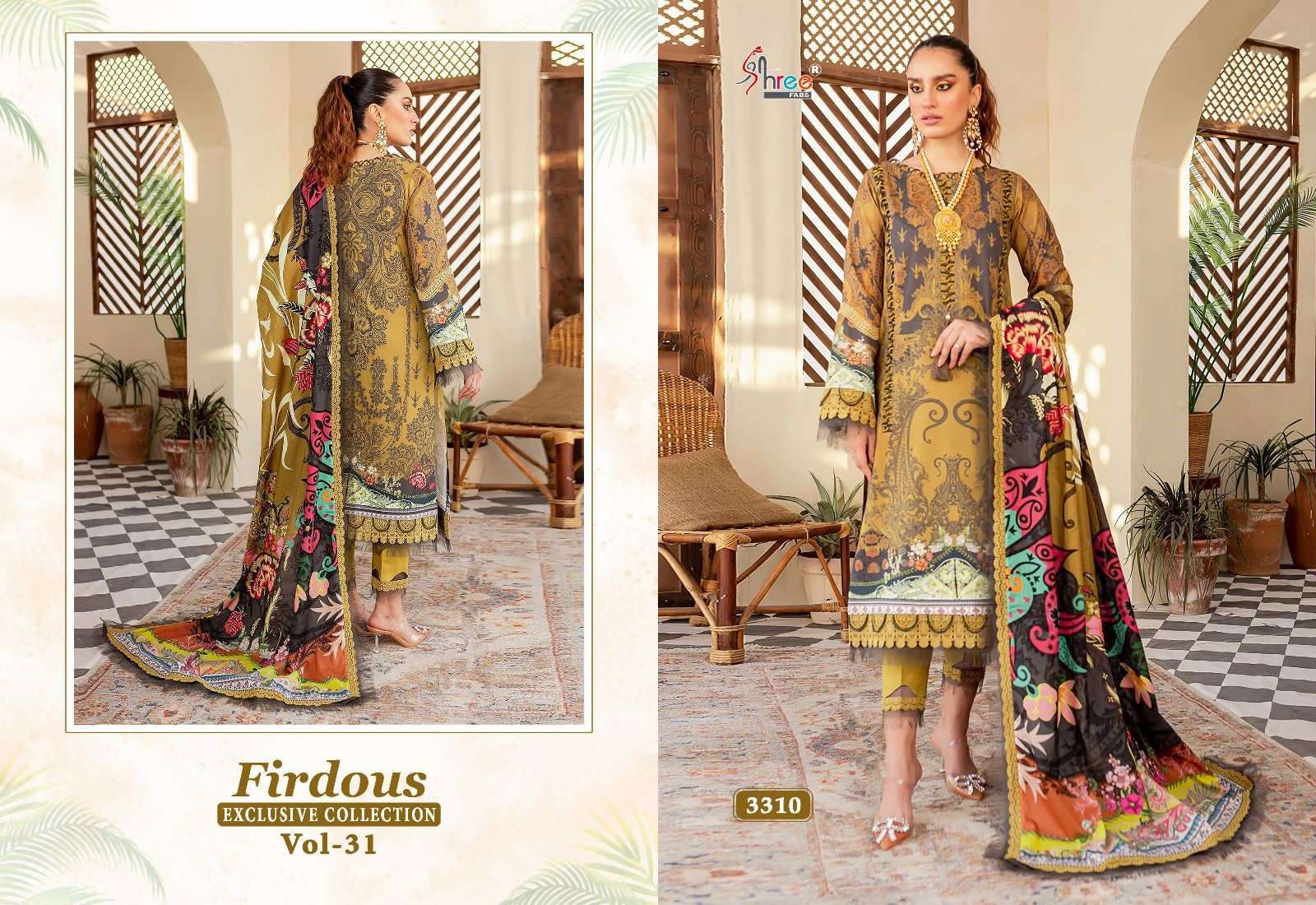 shree fabs firdous exclusive collection vol 31 cotton beautiful look salwar suit shiffon dupatta catalog