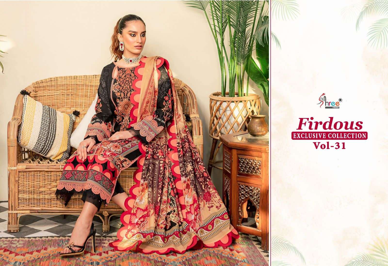 shree fabs firdous exclusive collection vol 31 cotton beautiful look salwar suit shiffon dupatta catalog