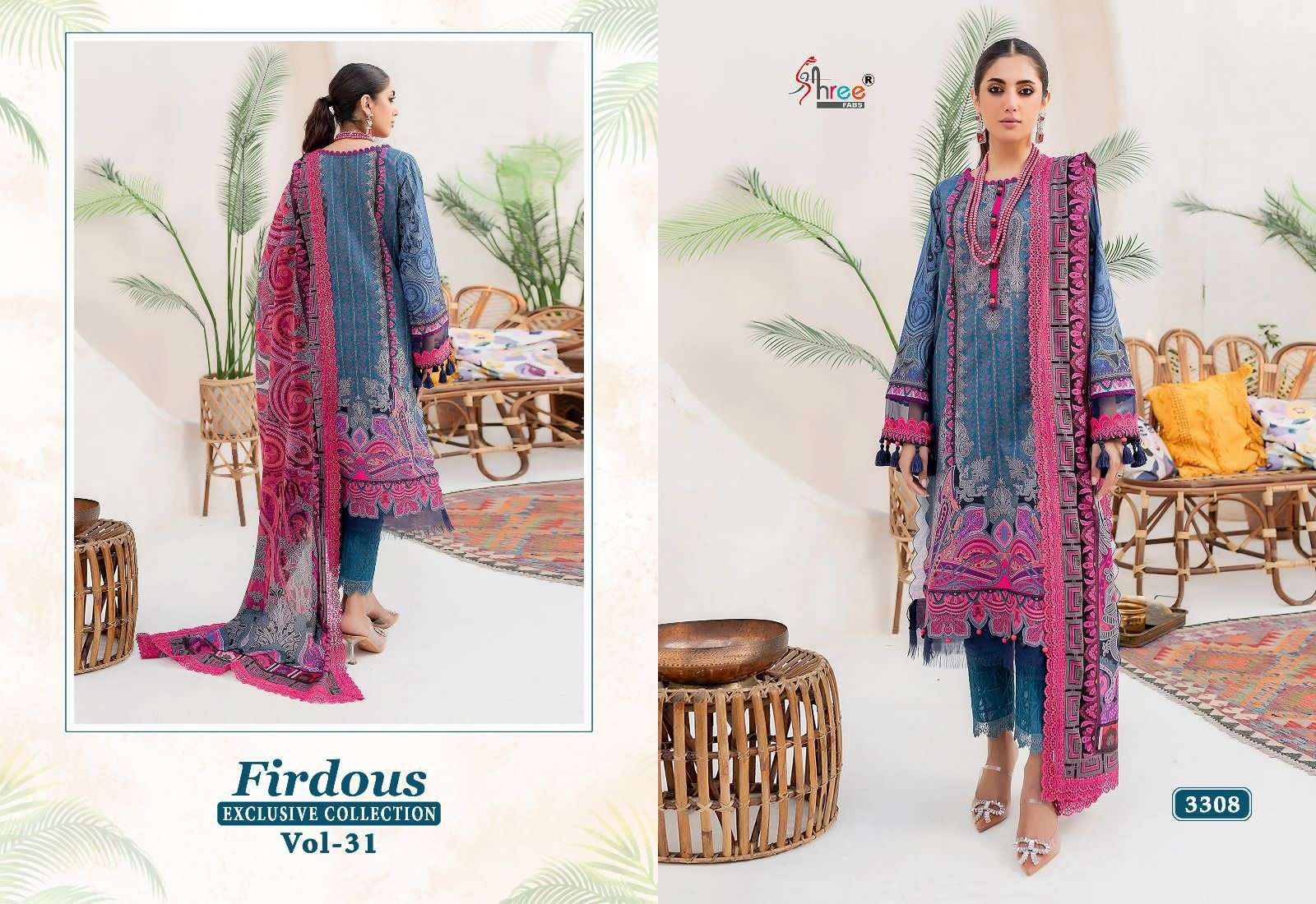 shree fabs firdous exclusive collection vol 31 cotton beautiful look salwar suit shiffon dupatta catalog