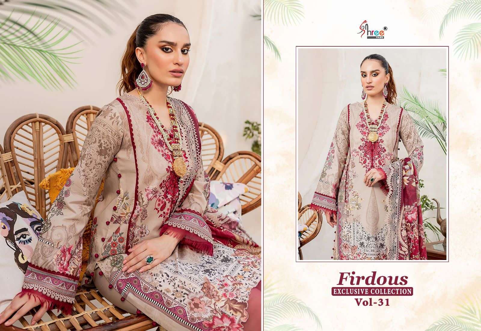 shree fabs firdous exclusive collection vol 31 cotton beautiful look salwar suit shiffon dupatta catalog