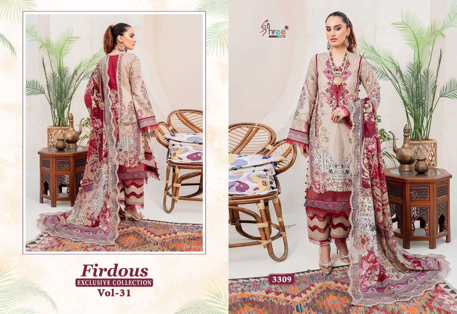 shree fabs firdous exclusive collection vol 31 cotton beautiful look salwar suit shiffon dupatta catalog