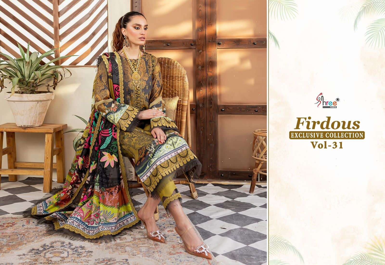 shree fabs firdous exclusive collection vol 31 cotton beautiful look salwar suit shiffon dupatta catalog