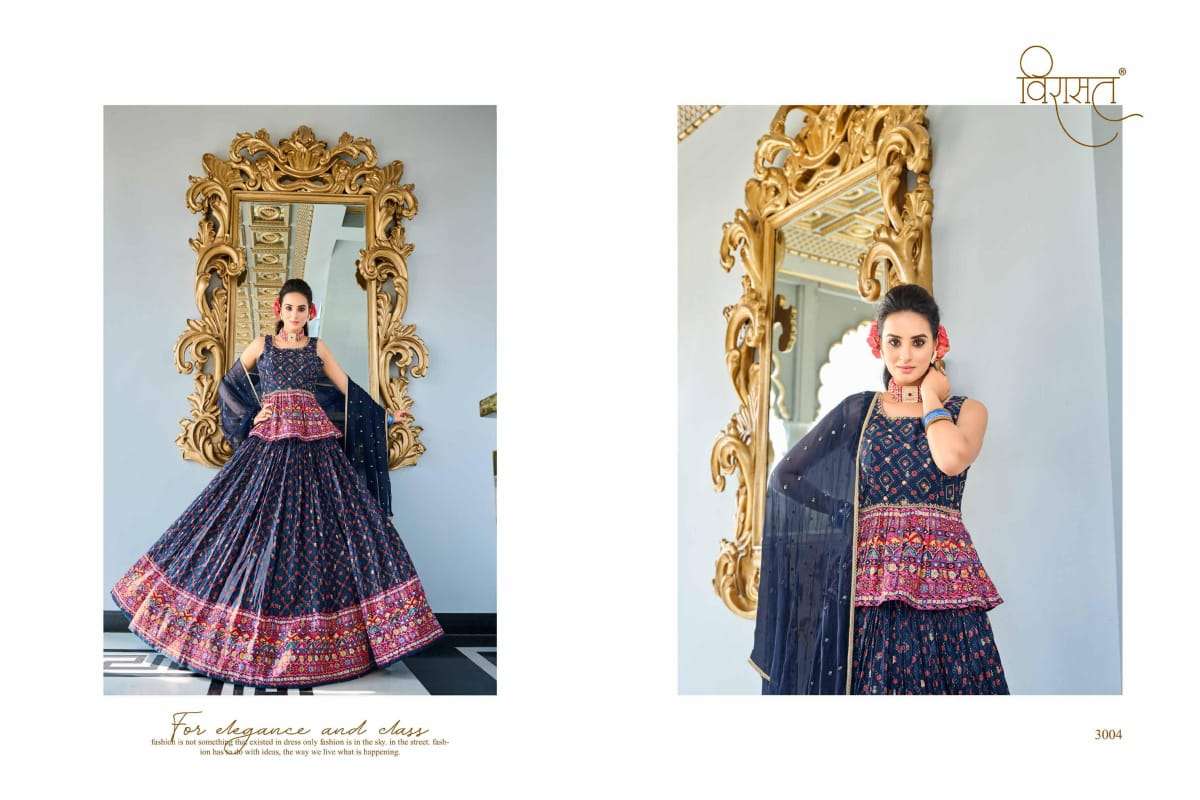 virasat ananya pure muslin elegant look lehngha catalog