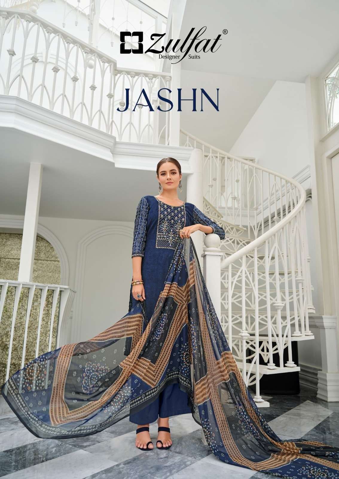 zulfat designer suits jashn viscoce reyon innovative look salwqar suit catalog