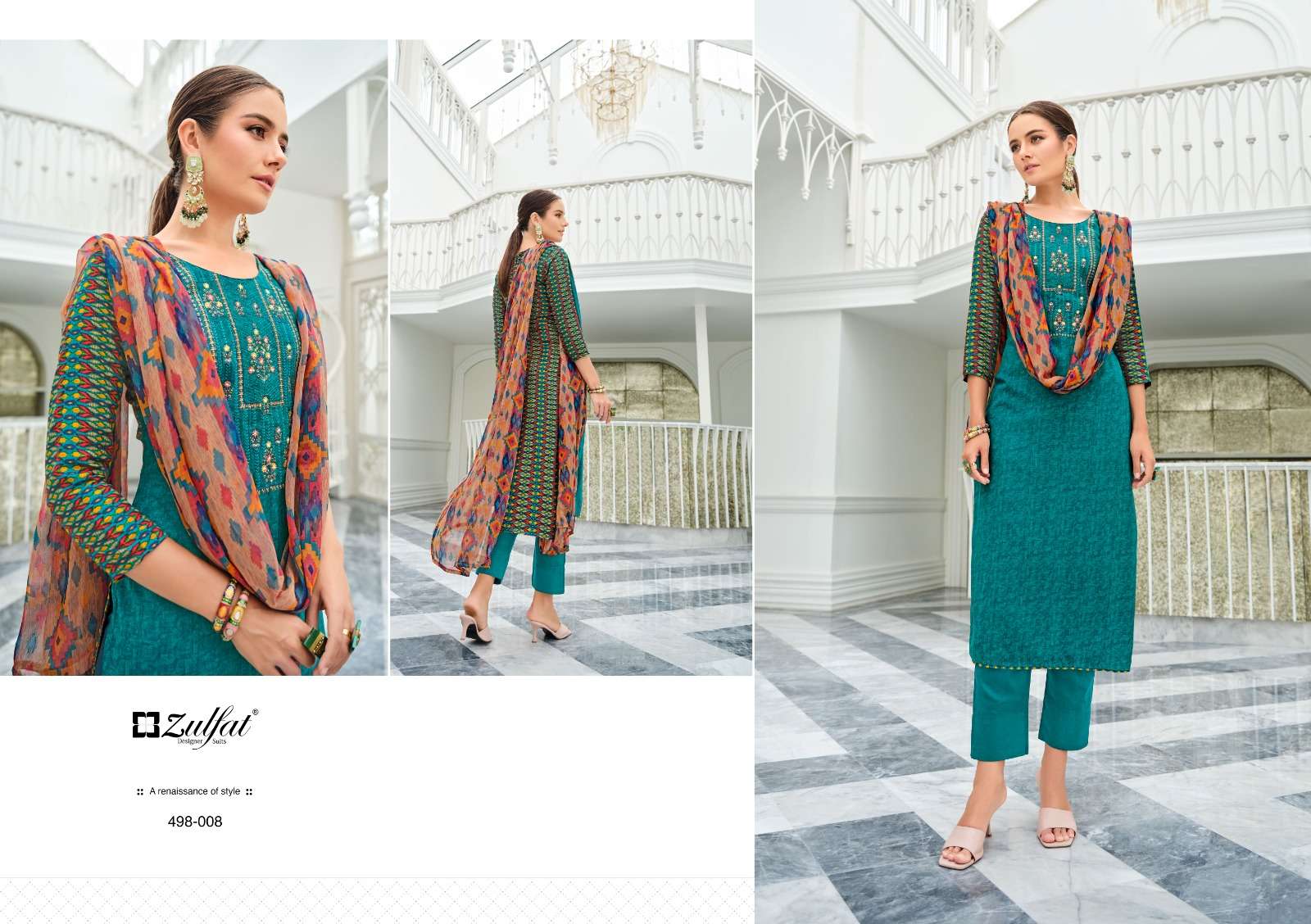 zulfat designer suits jashn viscoce reyon innovative look salwqar suit catalog