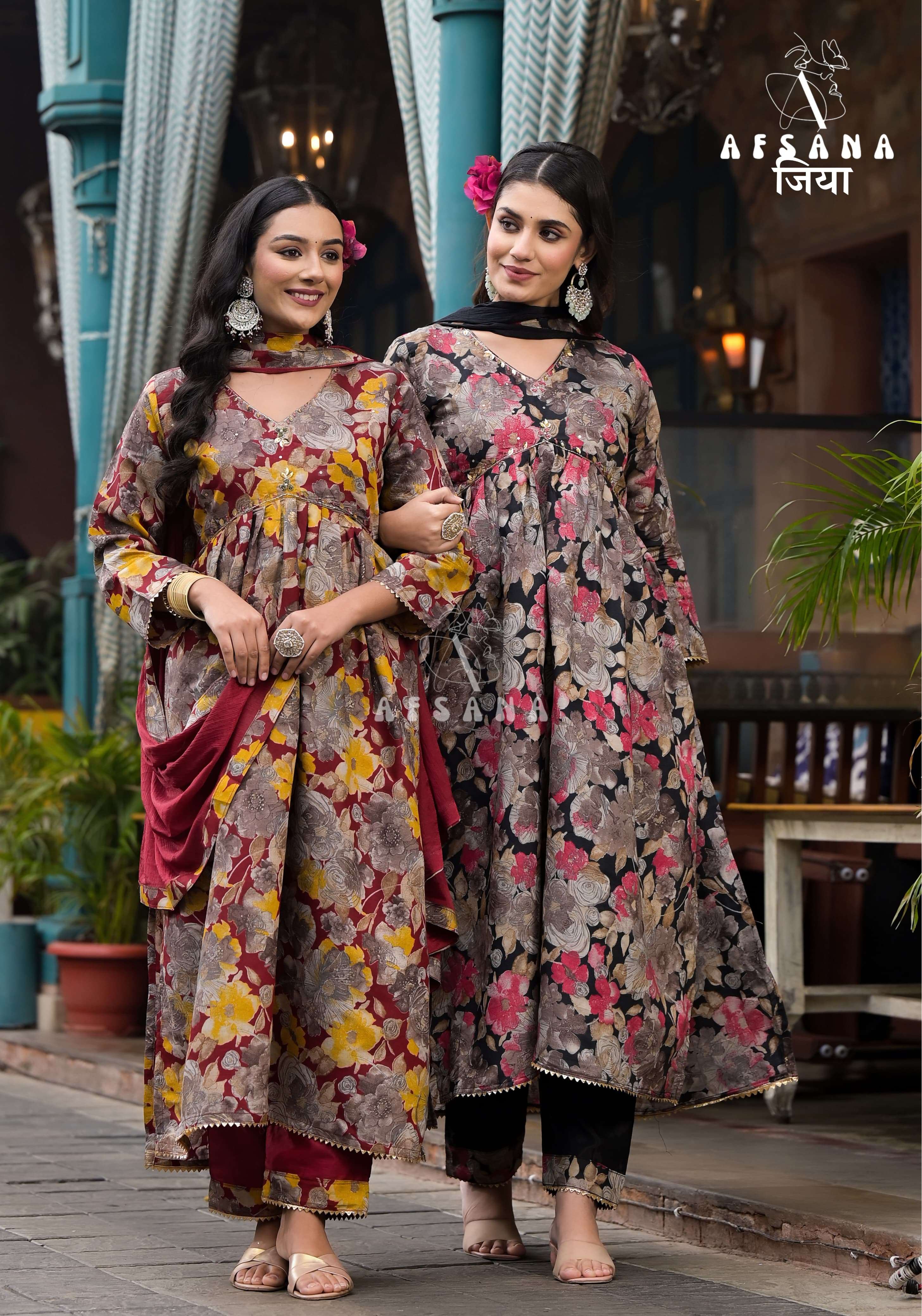 afsana jiya muslin exclusive print top bottam with dupatta catalog