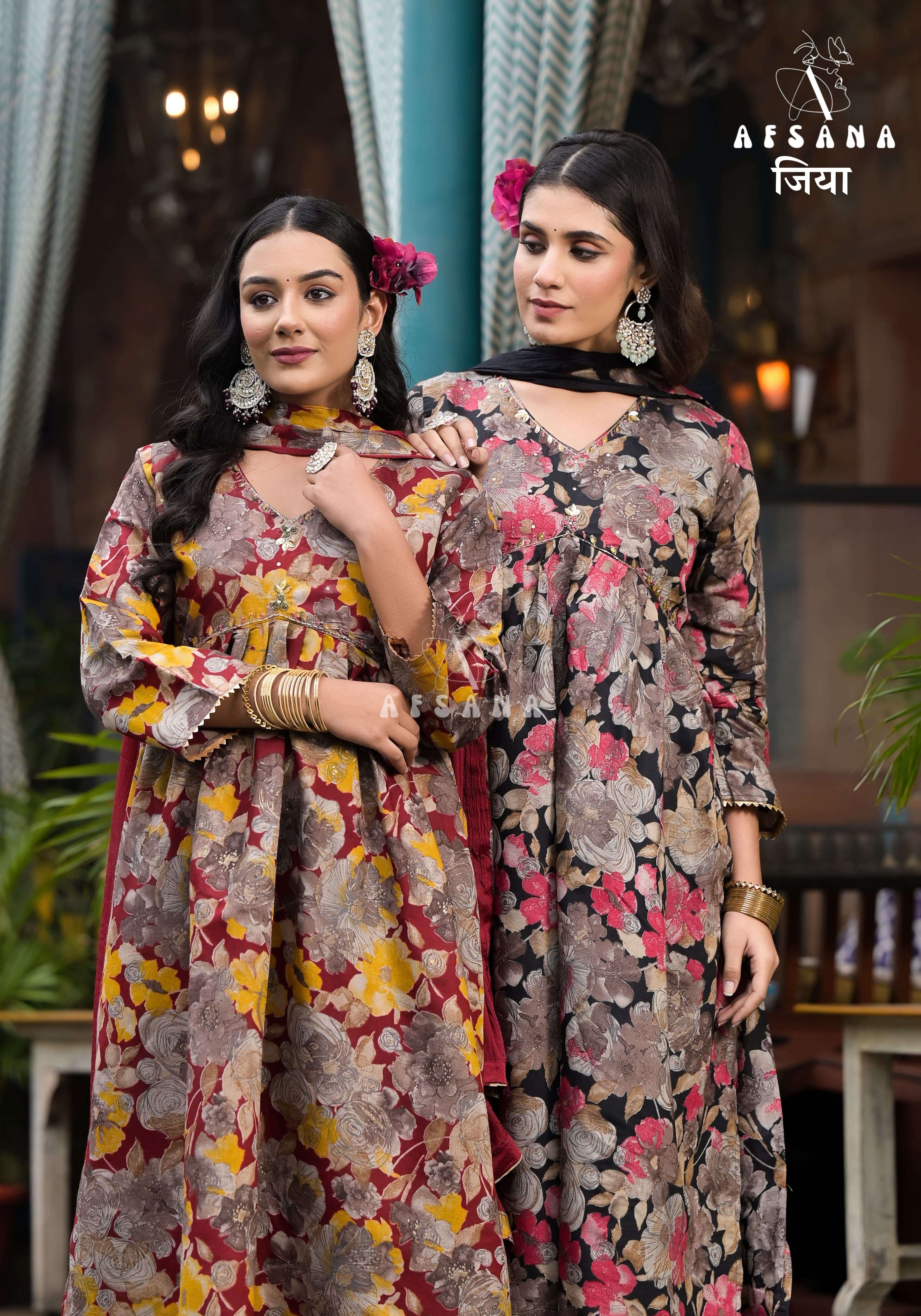 afsana jiya muslin exclusive print top bottam with dupatta catalog