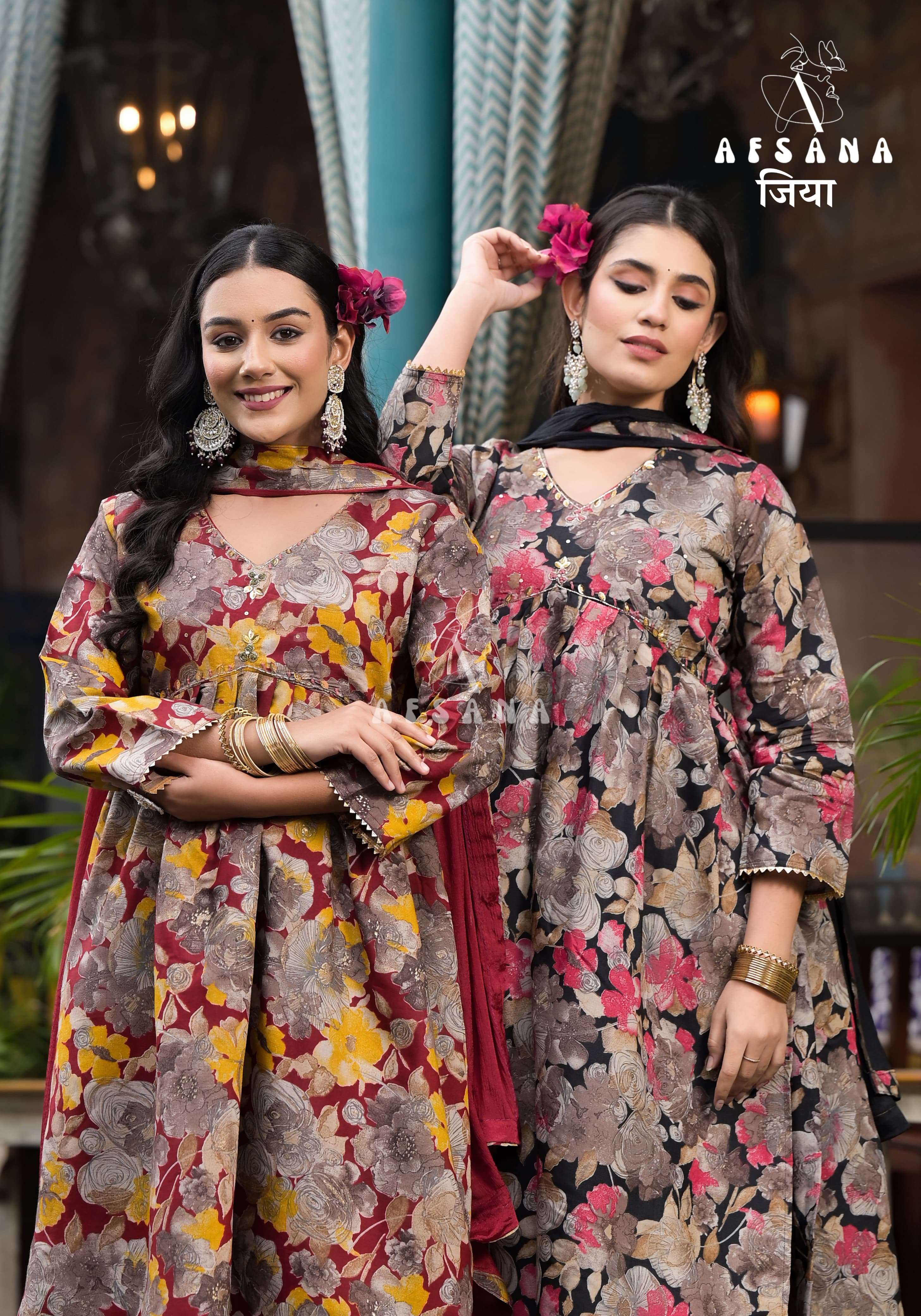 afsana jiya muslin exclusive print top bottam with dupatta catalog