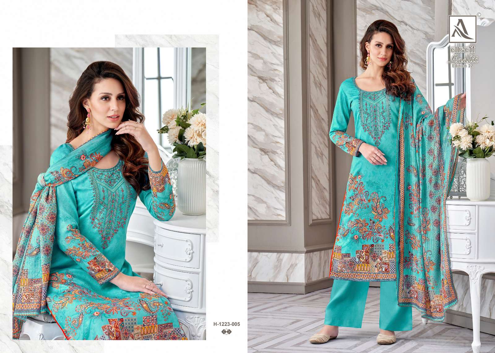 alok suit ladlii 12 zam cotton catchy look salwar suit catalog