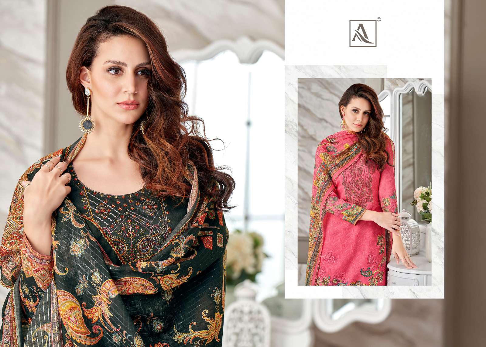 alok suit ladlii 12 zam cotton catchy look salwar suit catalog