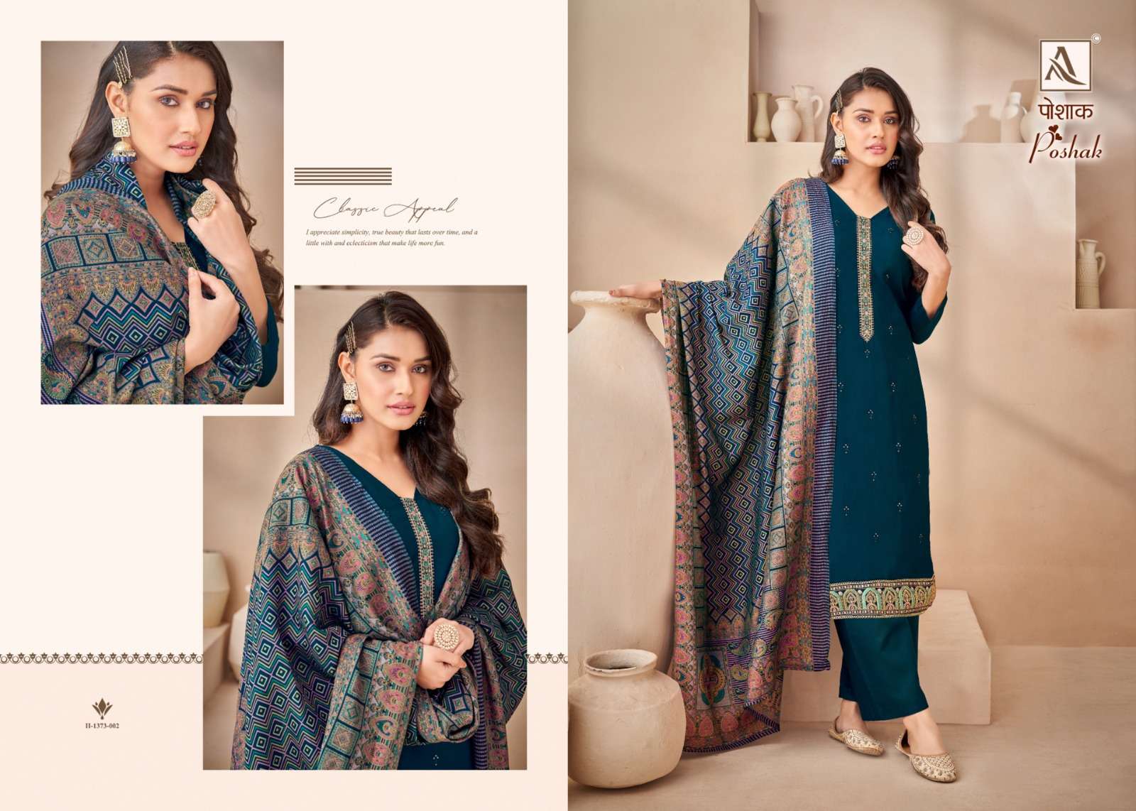 alok suit poshak viscose maslin decent embroidery look salwar suit catalog