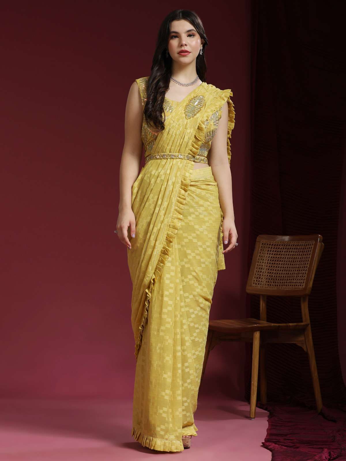 amoha trendz  d no 275 shimmer jacquard elagant saree catalog