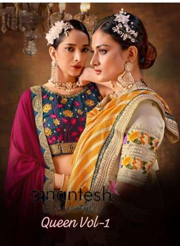 anantesh lifestyle queen vol 1 series 8001 to 8007 fancy festive look saree catalog