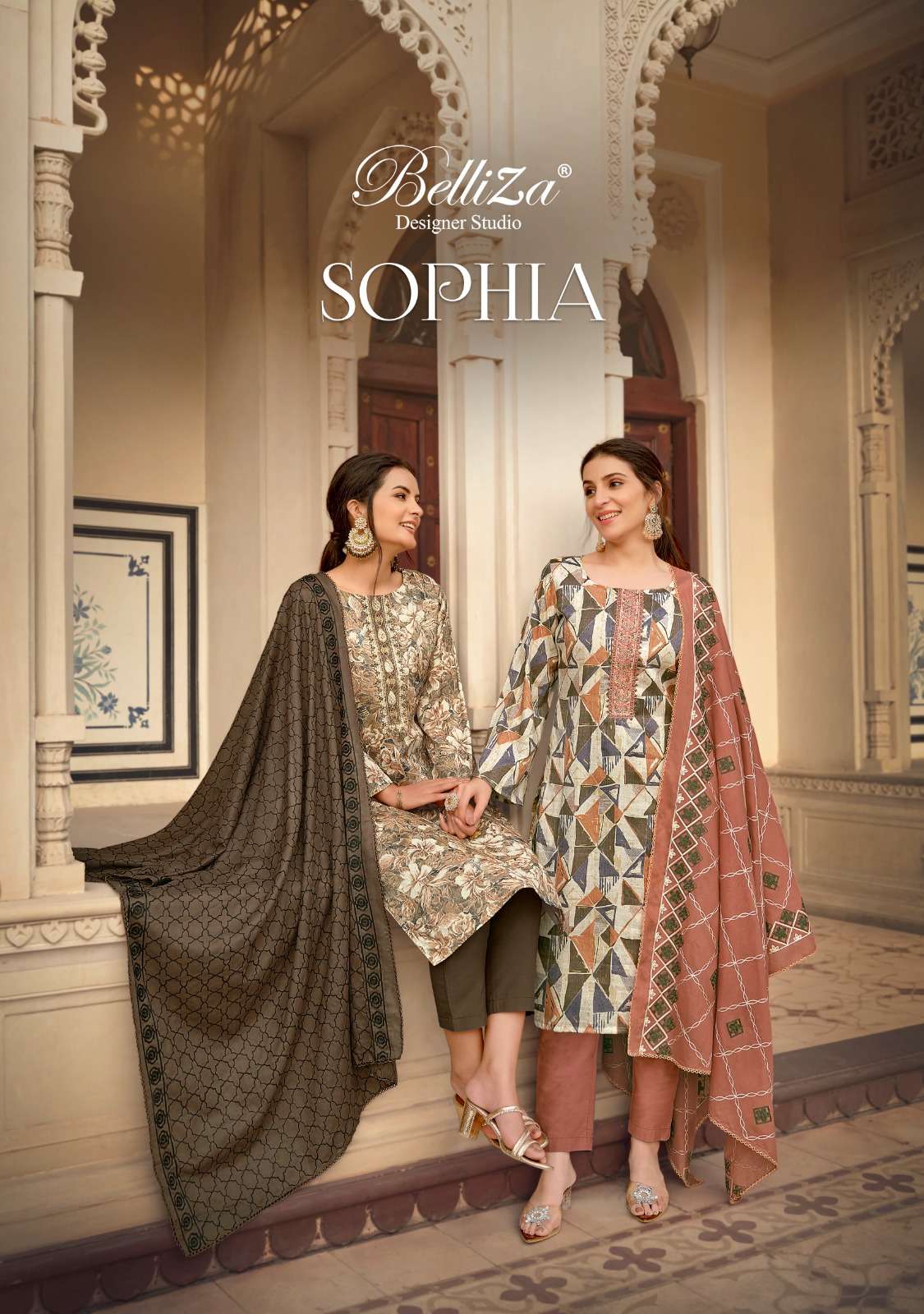 belliza designer studio sophia blossom cotton exclusive print salwar suit catalog