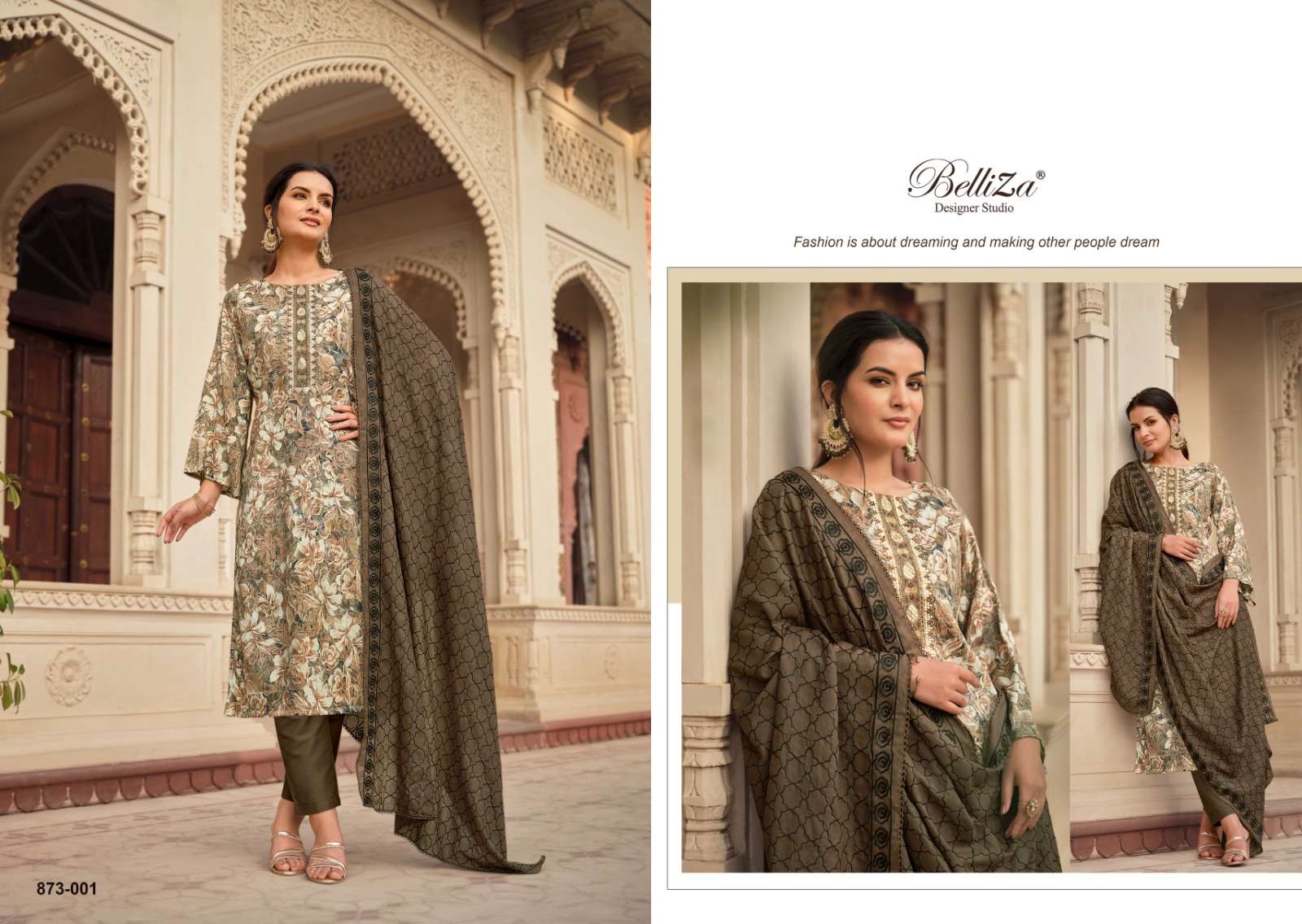 belliza designer studio sophia blossom cotton exclusive print salwar suit catalog