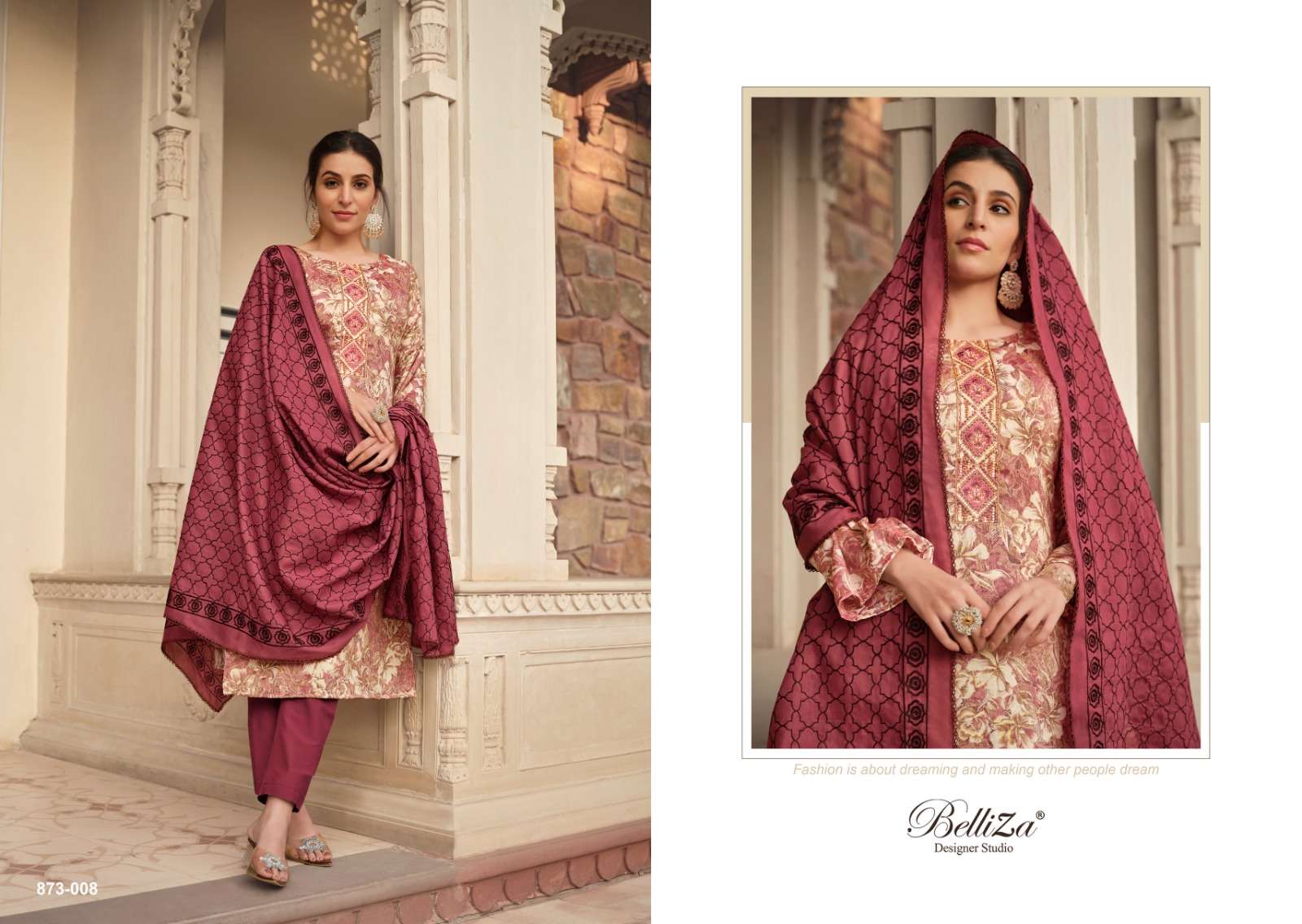 belliza designer studio sophia blossom cotton exclusive print salwar suit catalog