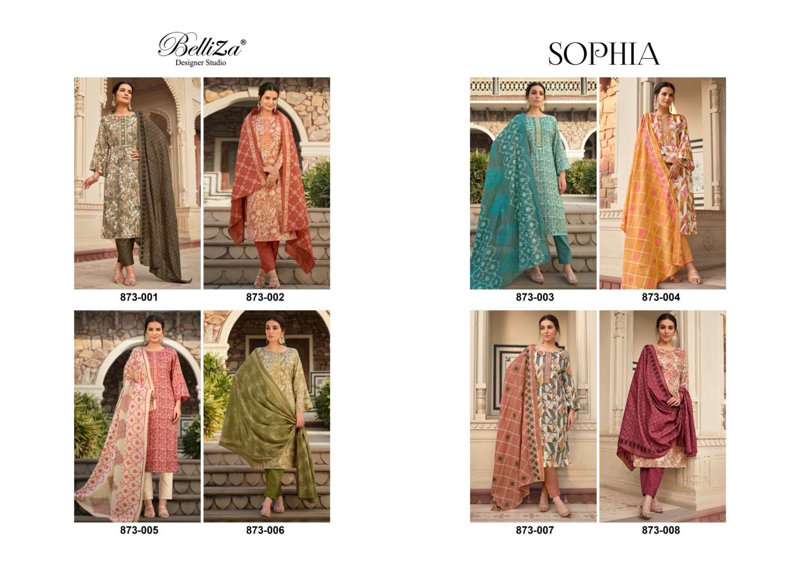 belliza designer studio sophia blossom cotton exclusive print salwar suit catalog