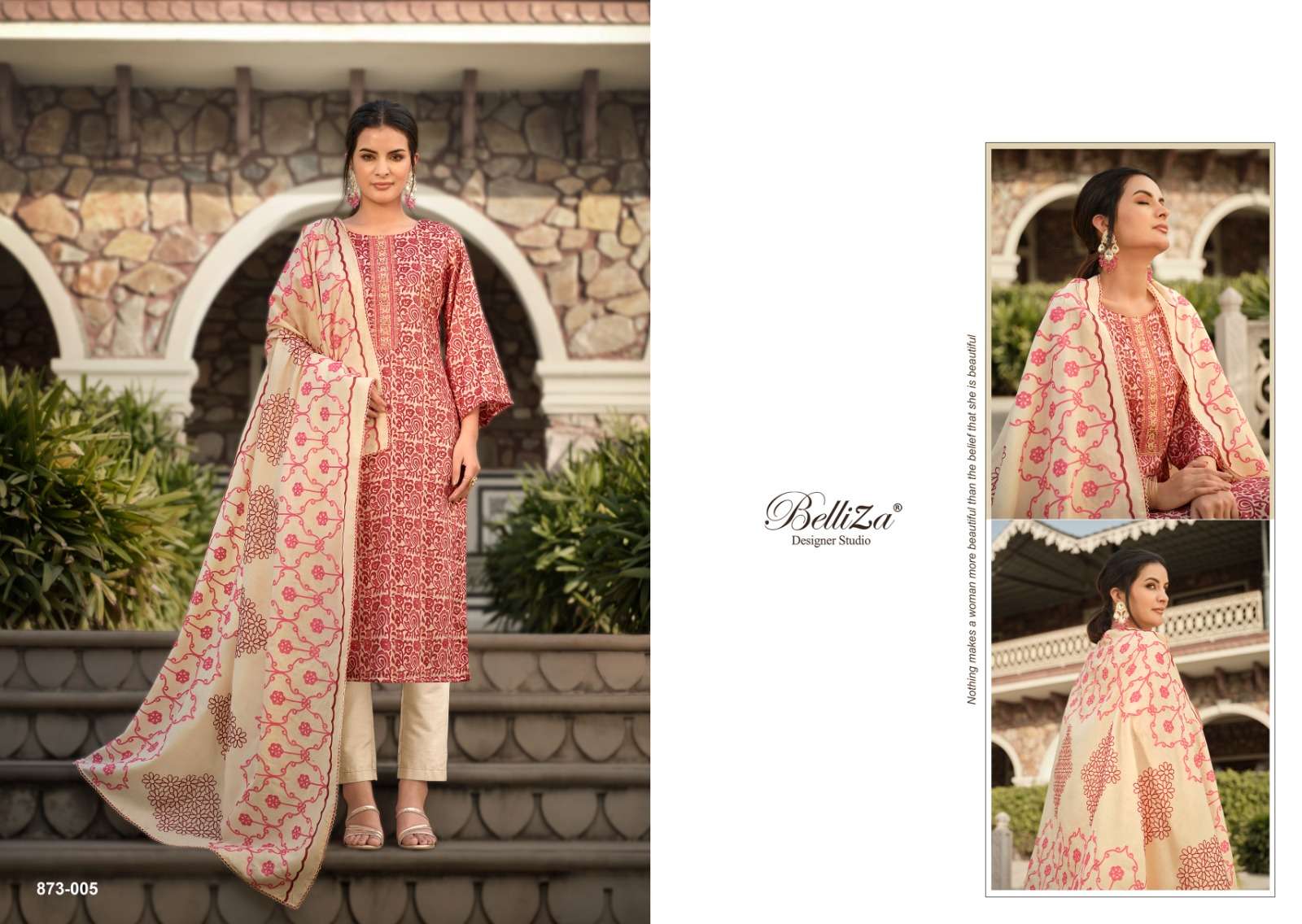 belliza designer studio sophia blossom cotton exclusive print salwar suit catalog