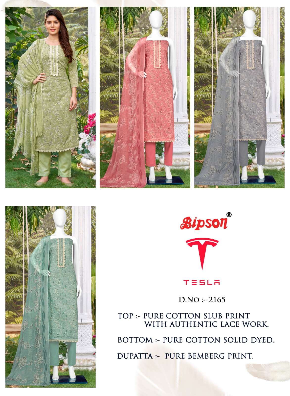 bipson tesla 2165 cotton catchy look salwar suit catalog