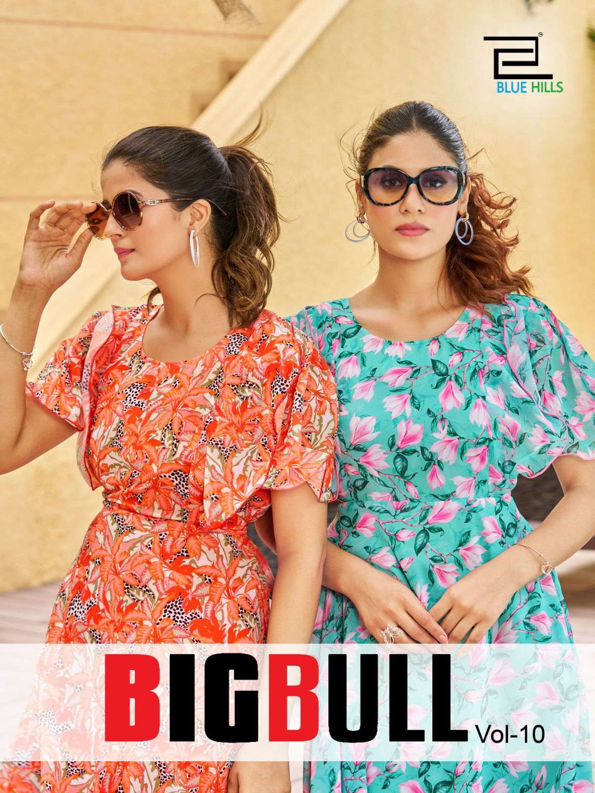 blue hills big bull vol 10 fox georgette elegant kurti kurti