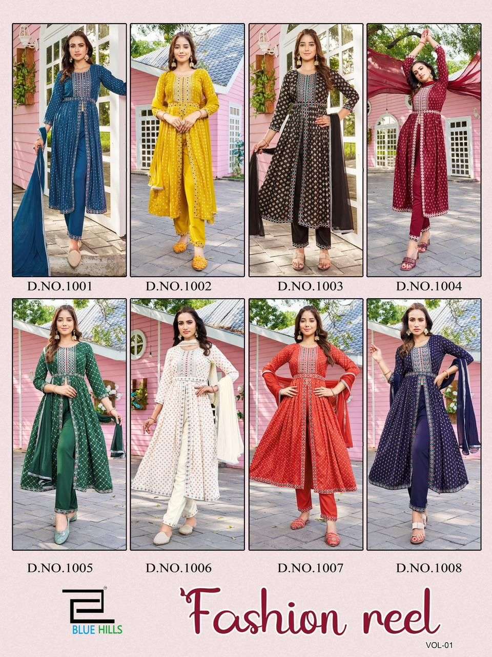 blue hills fashion reel rayon elegant top bottom with dupatta catalog