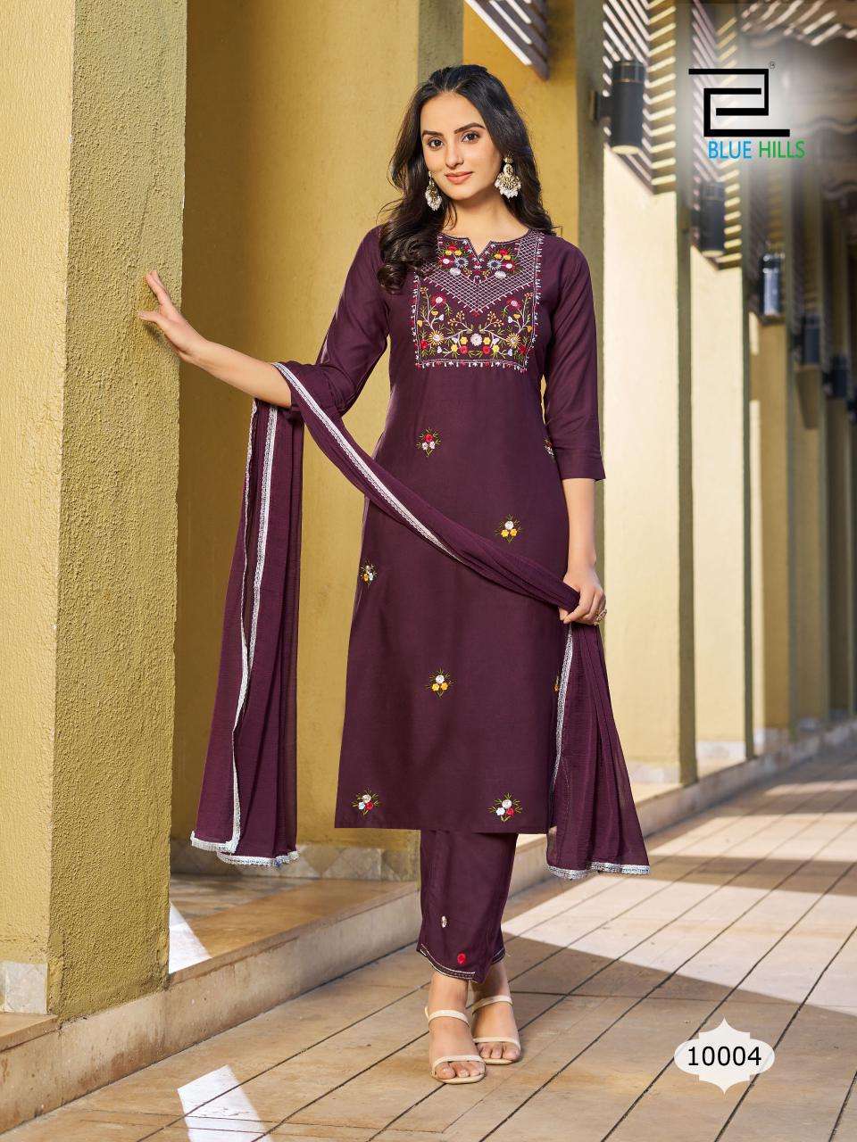 blue hills jannt rayon catchy  look top bottom with dupatta catalog