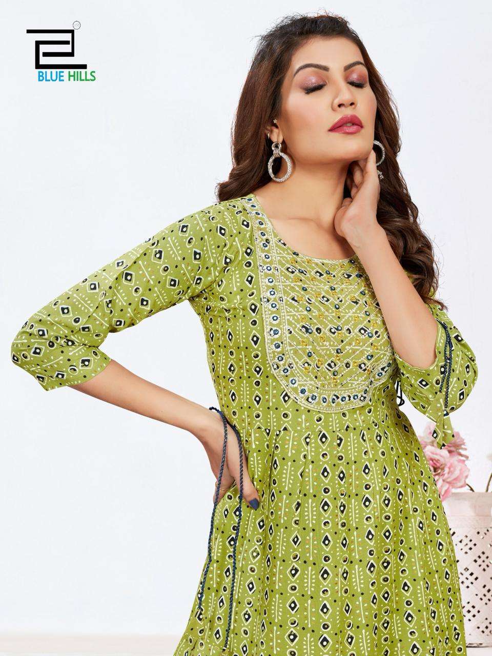 blue hills sarfaraz vol 15 rayon elegant kurti catalog