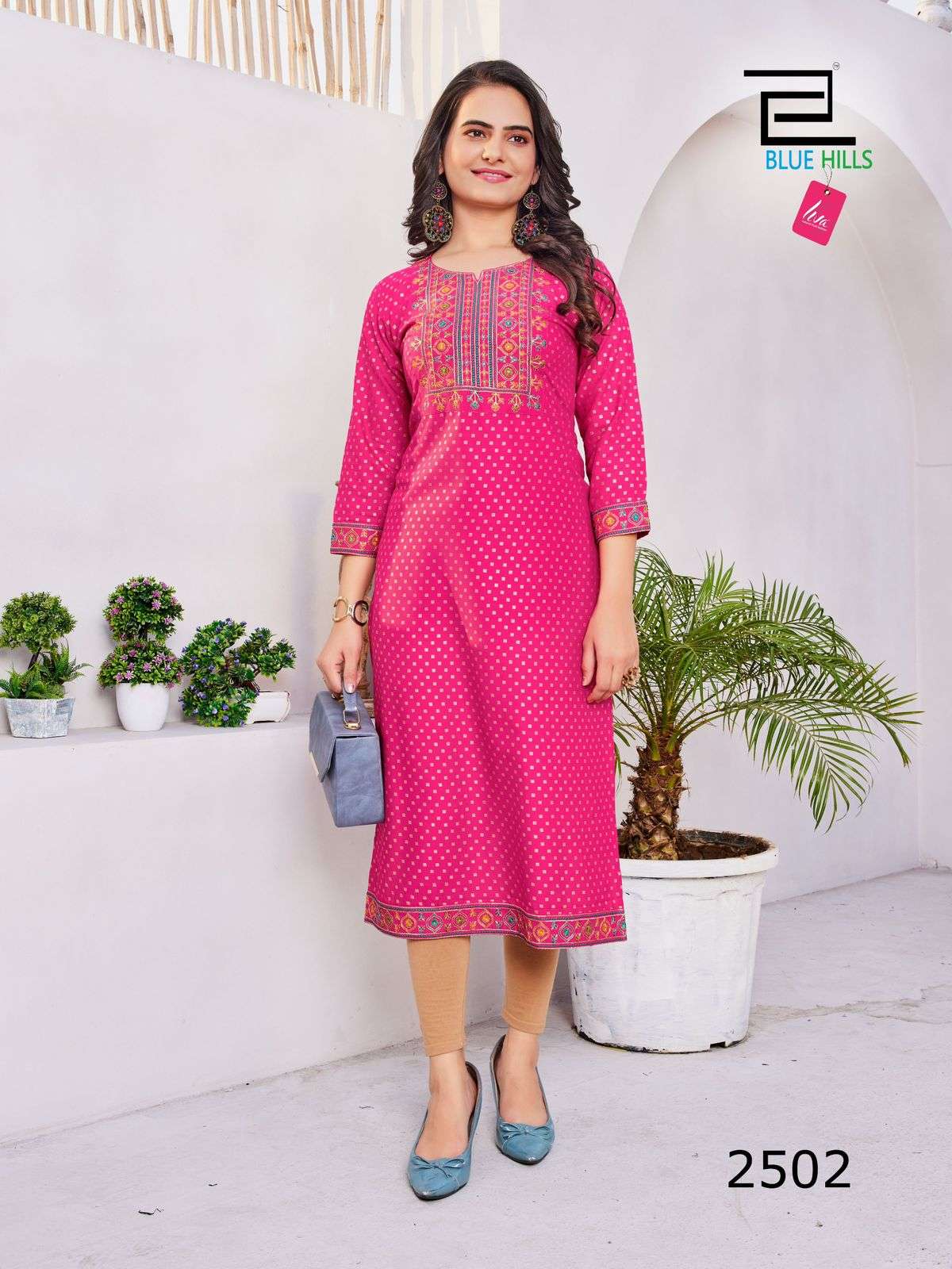 blue hills Solid Vol.25 rayon decent look kurti catalog