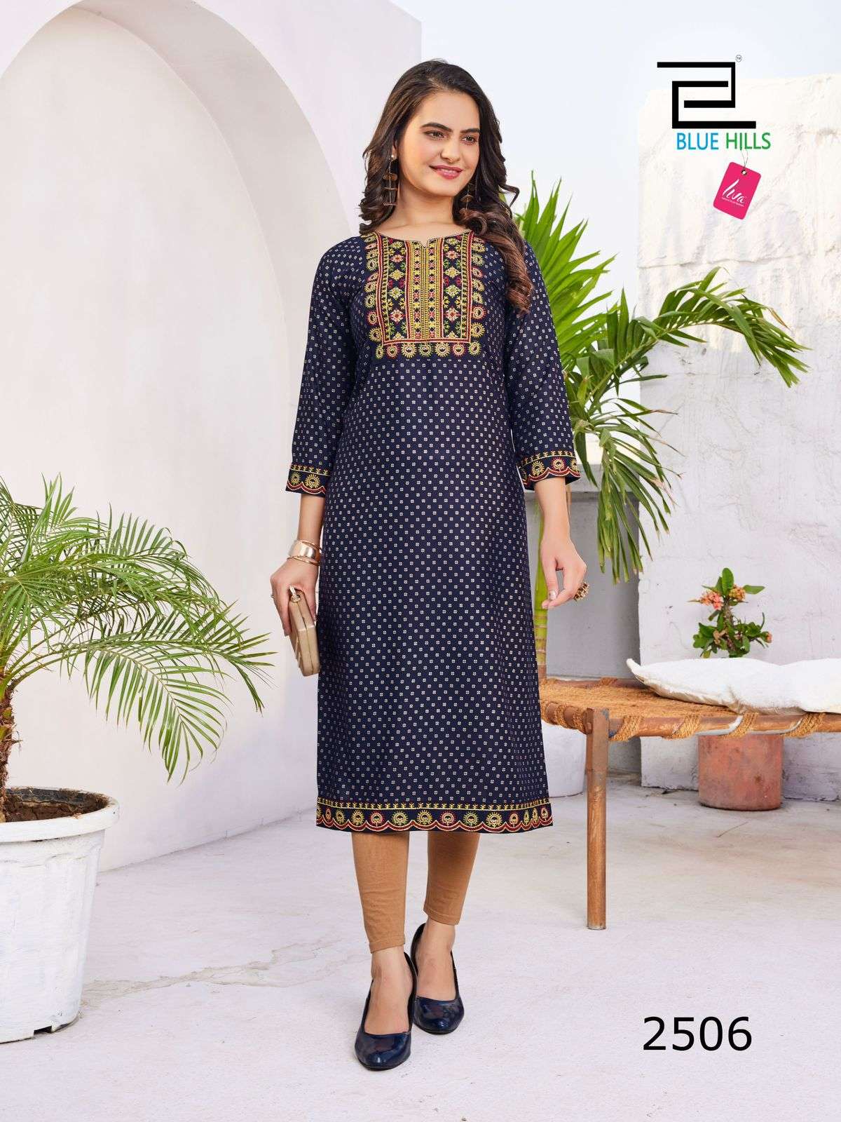 blue hills Solid Vol.25 rayon decent look kurti catalog