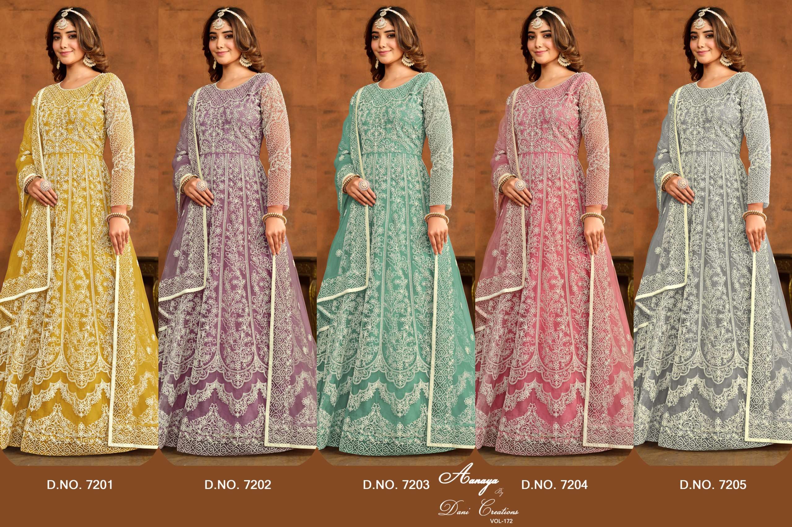 dani aanaya 7200 series vol 172 net elegant salwar suit catalog