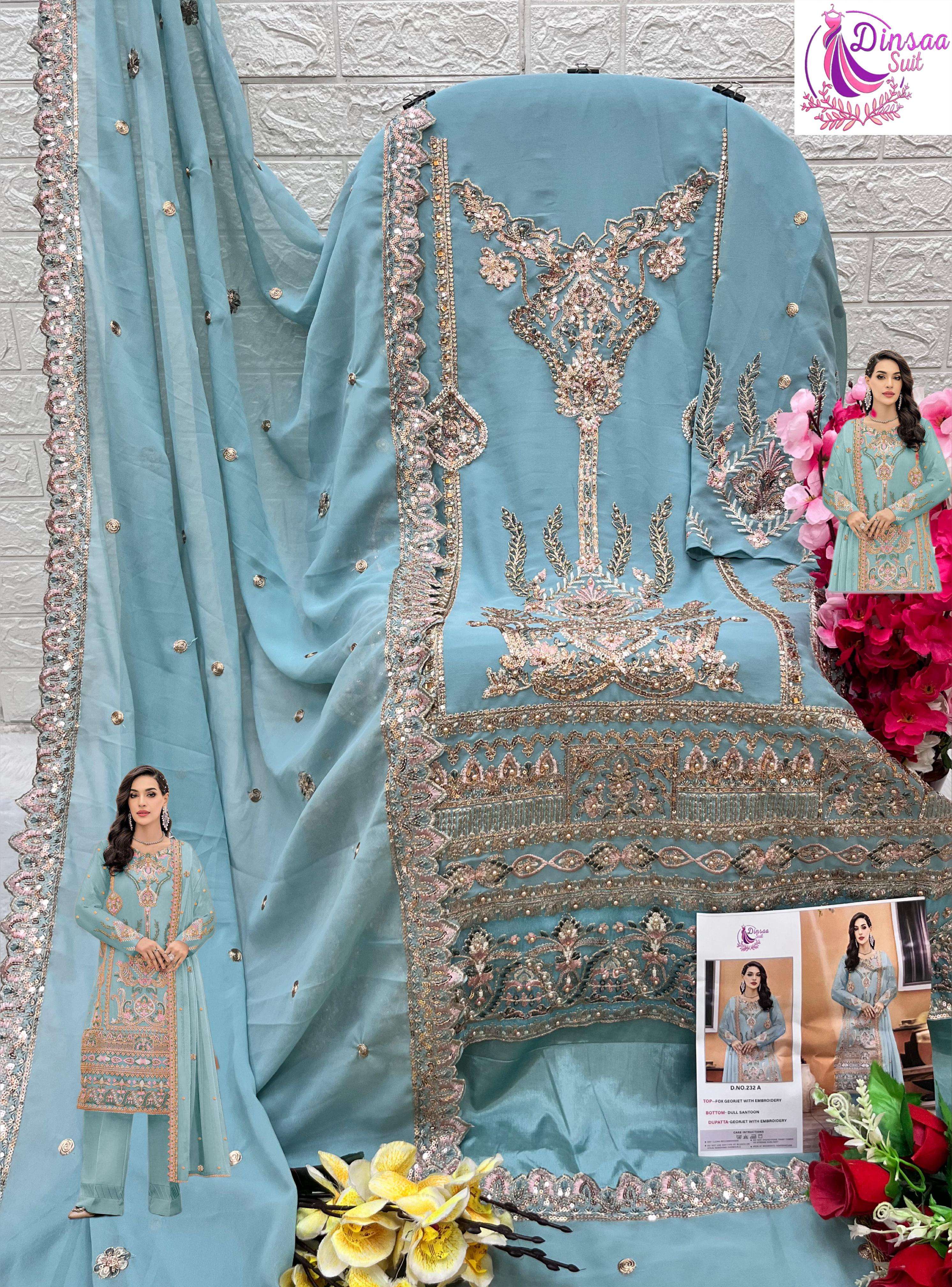 dinsaa suit d s no 232 gerogette catchy look salwar suit catalog