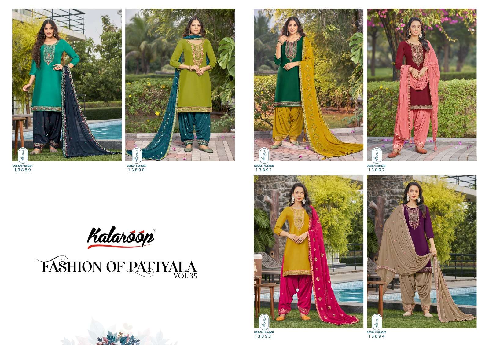 kalaroop by kajree fashion of patiala vol 35 jam silk elegant top bottom with dupatta catalog